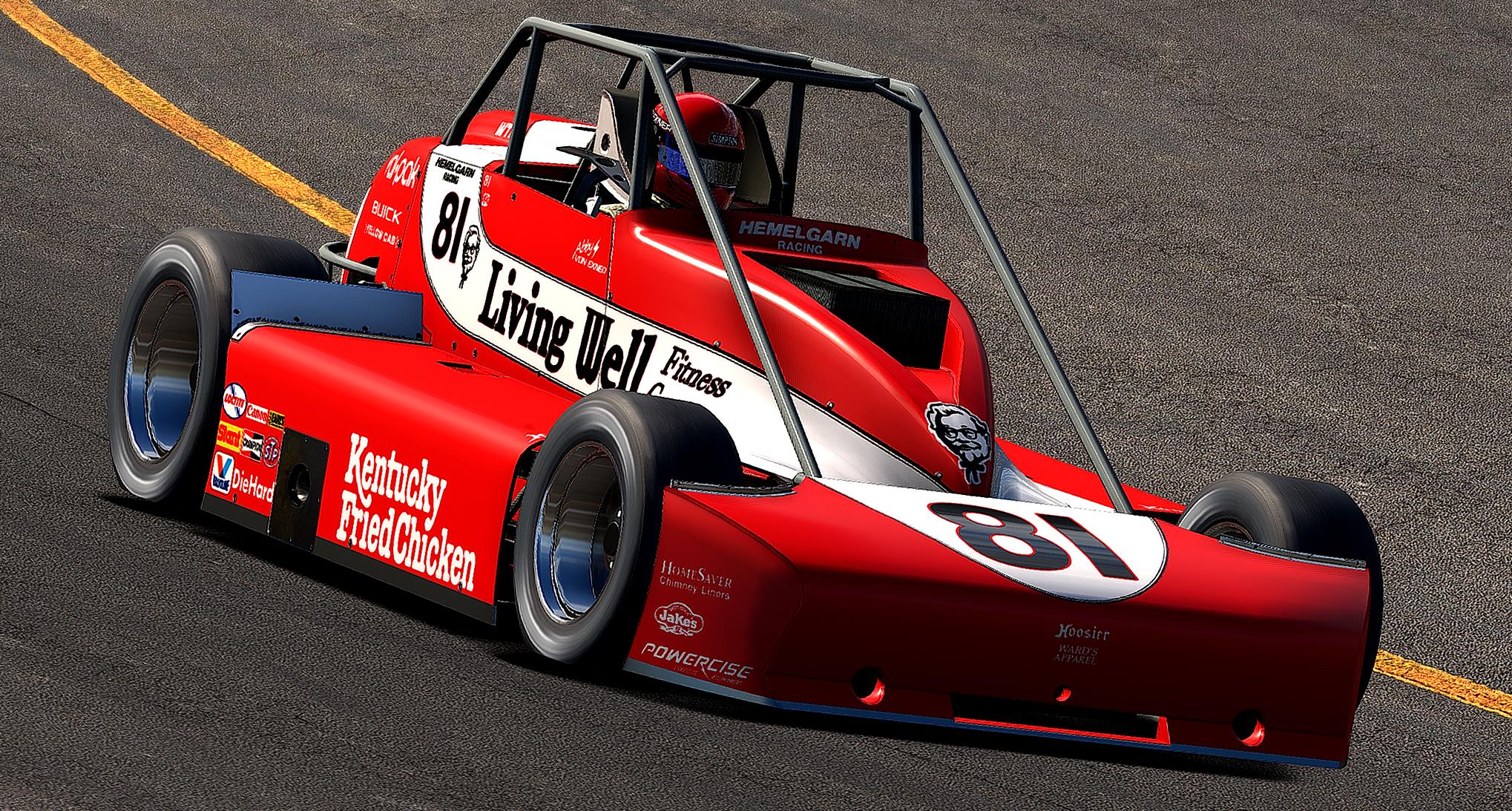 Preview of NO NUM #81 Rich Vogler Kentucky Fried Chicken 1987 / 2026 USAC Silver Crown / Hemelgarn Enterprises by Abigail von Exner