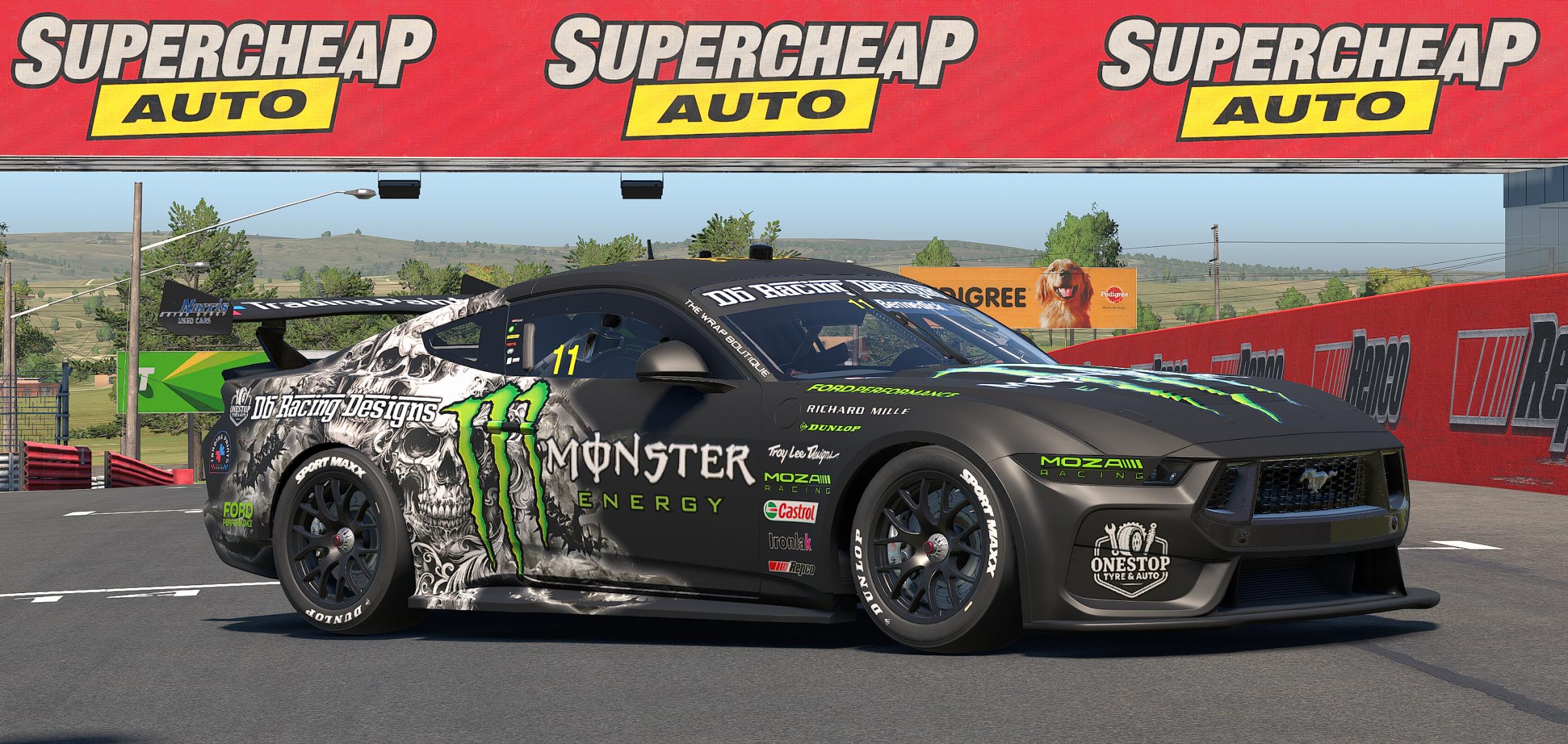 Preview of DB Racing Designs/Monster Energy/Trading Paints/Onestop Tyre & Auto 2026 Supercars Ford Mustang Gen 3 by Drew Bennedick