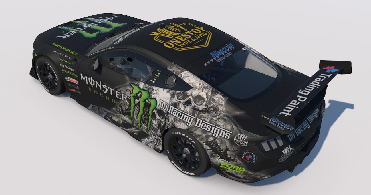 Preview of DB Racing Designs/Monster Energy/Trading Paints/Onestop Tyre & Auto 2026 Supercars Ford Mustang Gen 3 by Drew Bennedick