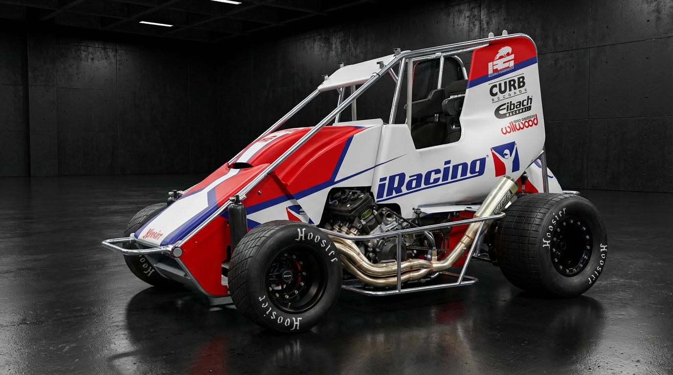 Preview of iRacing Dirt Micro Sprint v3B 2026 ChromeBars TP by Doyle Lowrance