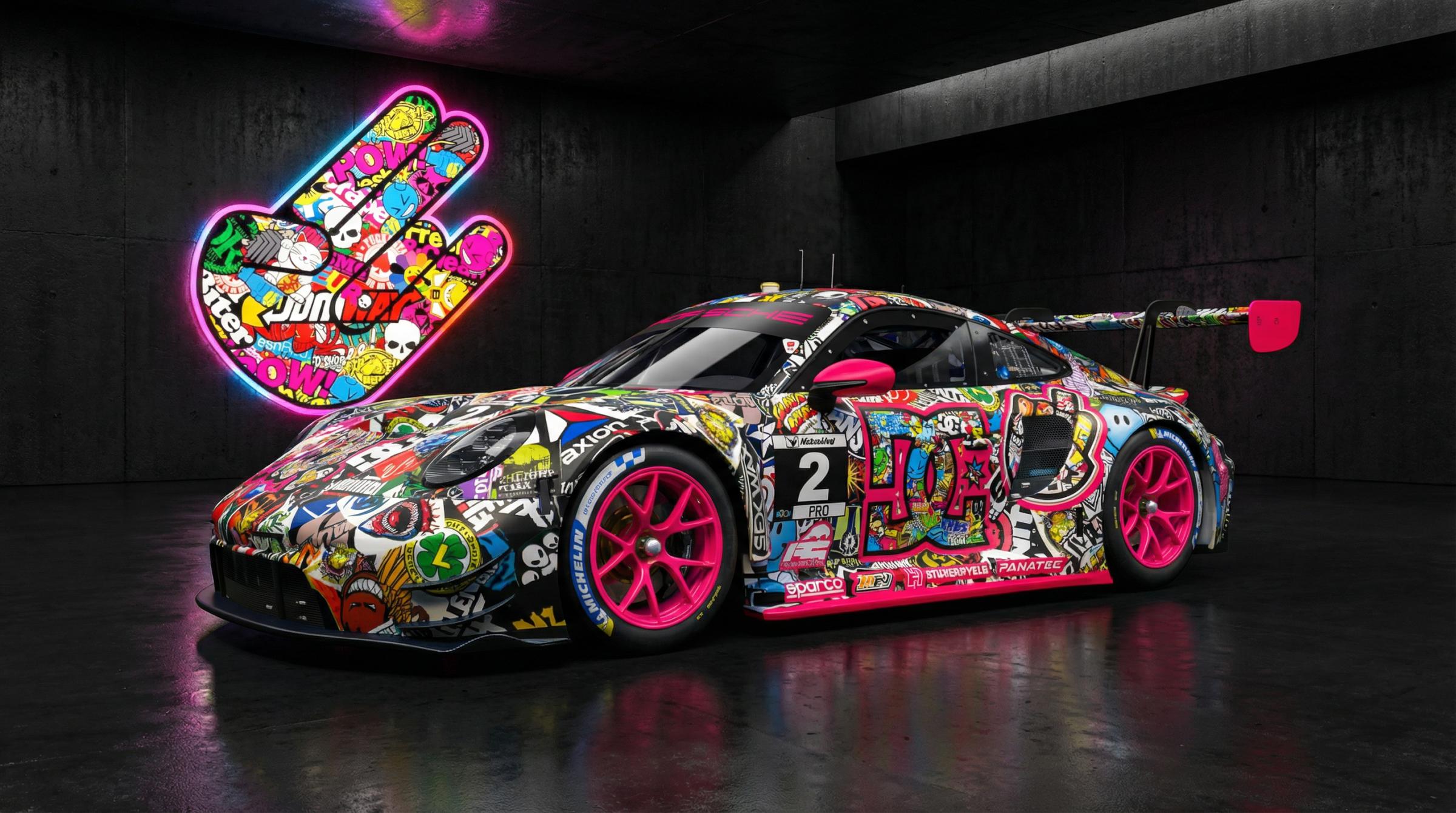 Preview of Hoonigan Stickerbomb Porsche 992r GT3 v1EE 2026 by Doyle Lowrance