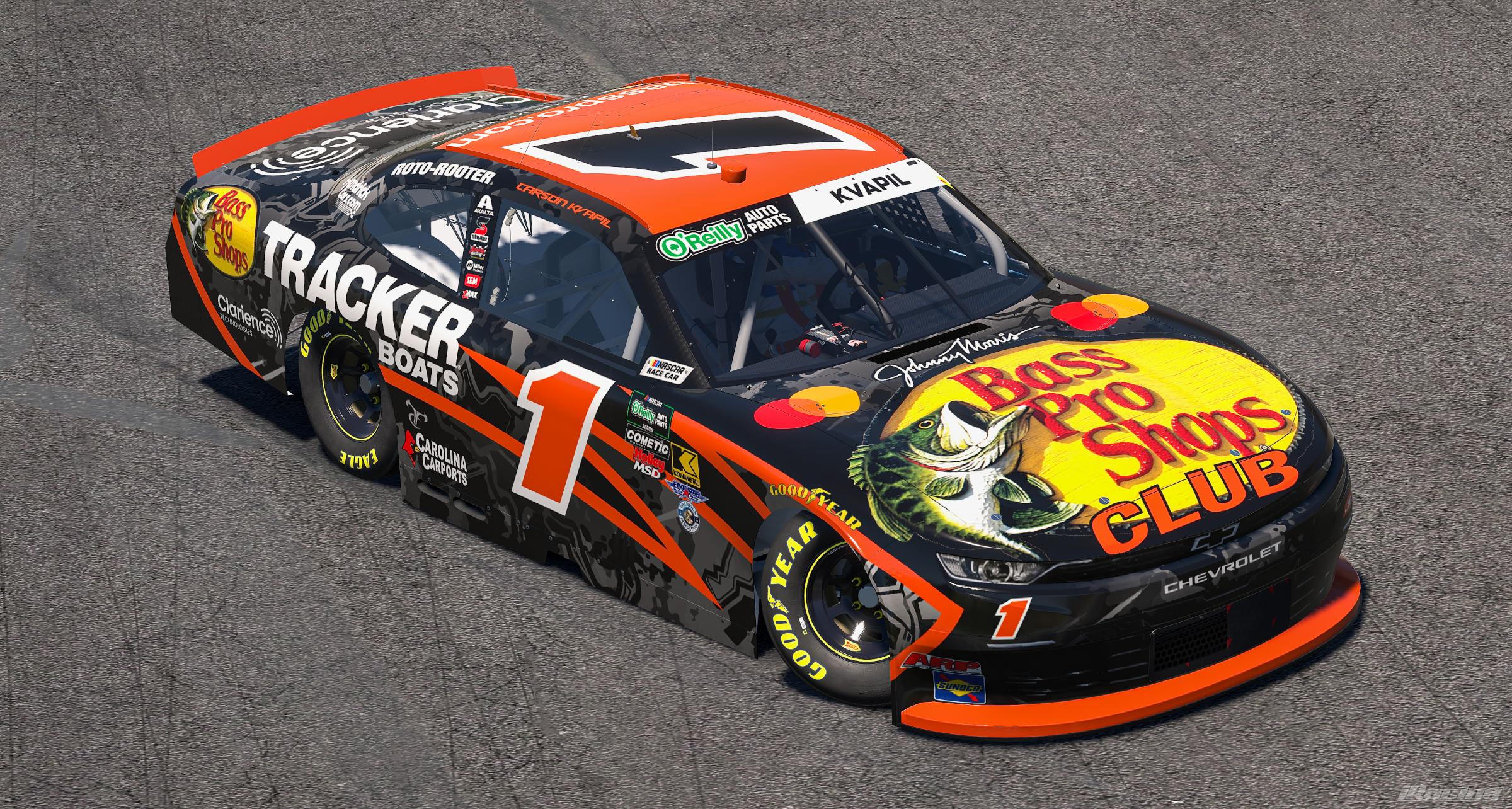 Preview of 2026 Carson Kvapil Bass Pro Shops Tracker Boats Chevrolet (No #s) by Ryan A Williams
