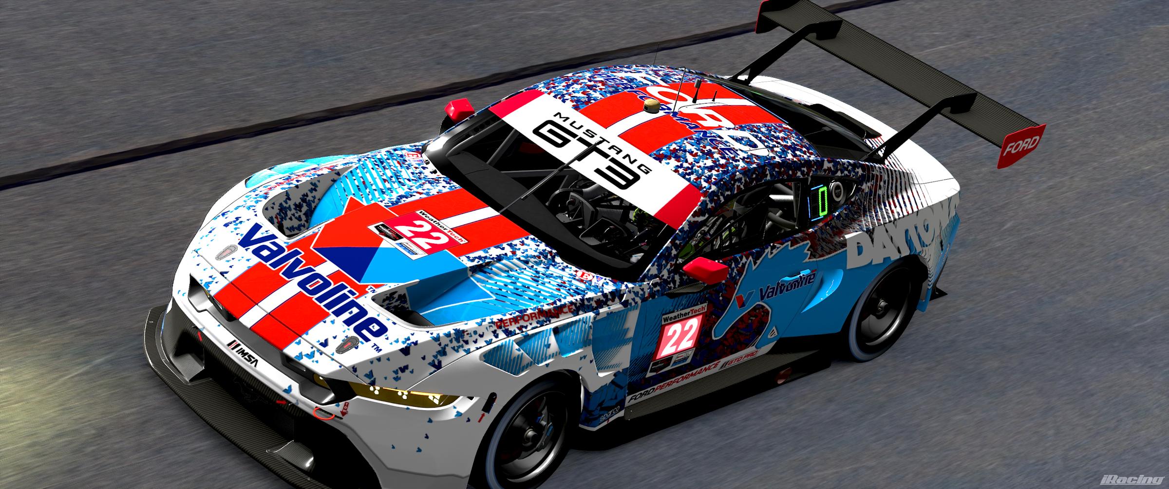 Preview of Metallic Confetti Valvoline Mustang GT3 Daytona by Joshua JD Miller