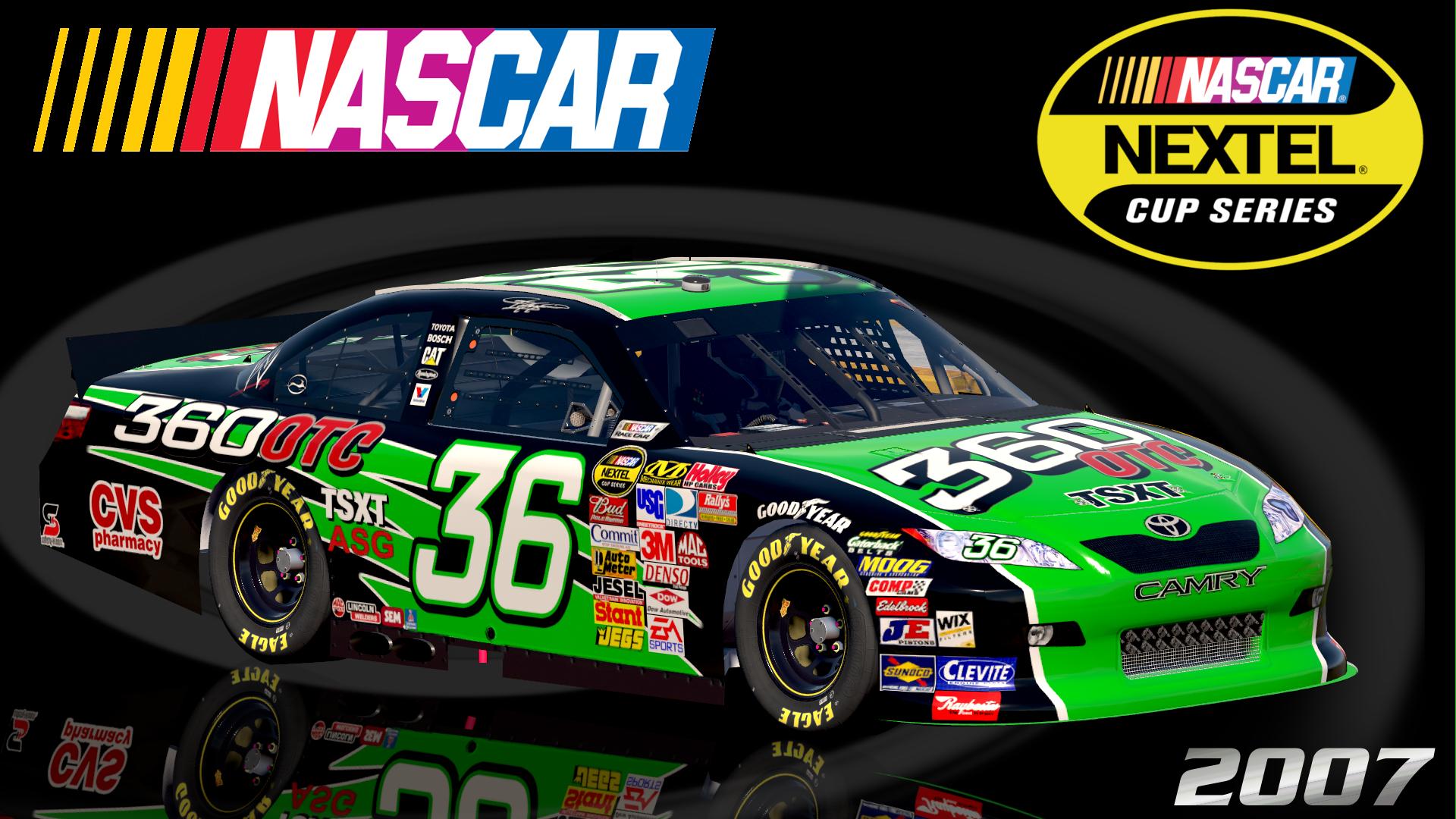 Preview of #36 Jeremy Mayfield 2007 360 OTC Toyota Camry v2 Sim Stamped Number by Christian Budd