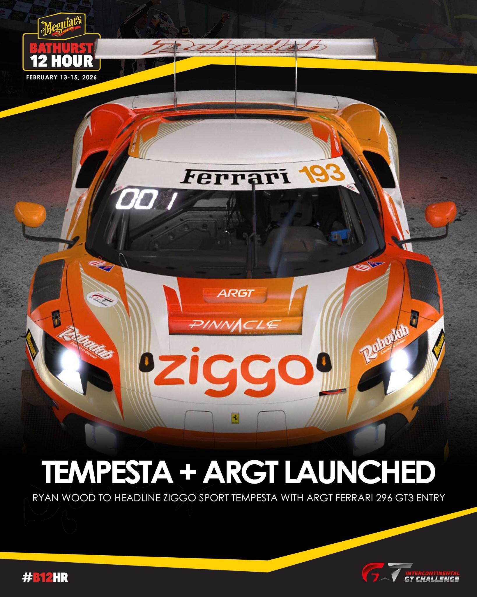 Preview of Ziggo Tempesta Racing 2026 Bathurst 12H Car #193 Ferrari 296 GT3 by Keith Archer