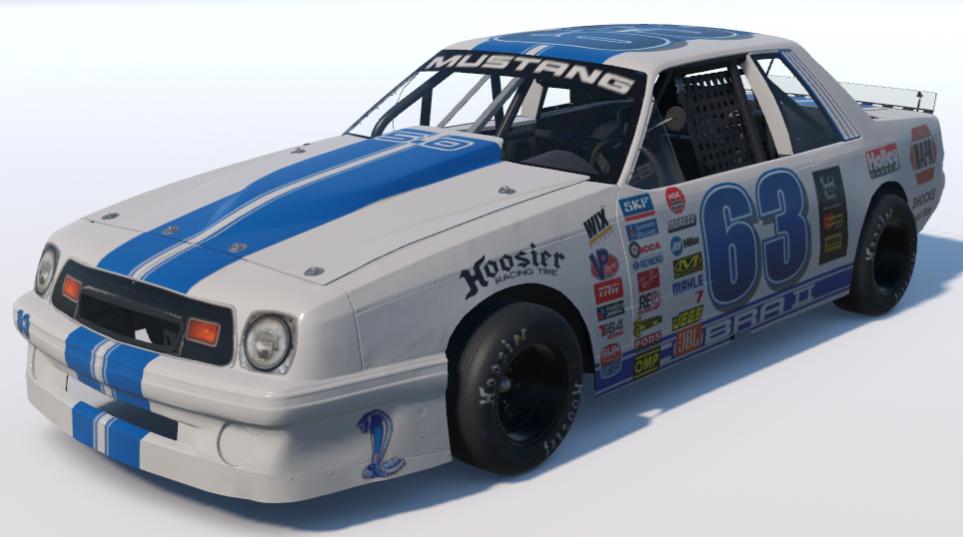 Preview of Mustang Cobra II White Blue Mini Stock 1976 (Fixed Graphics) by Dave Whitney