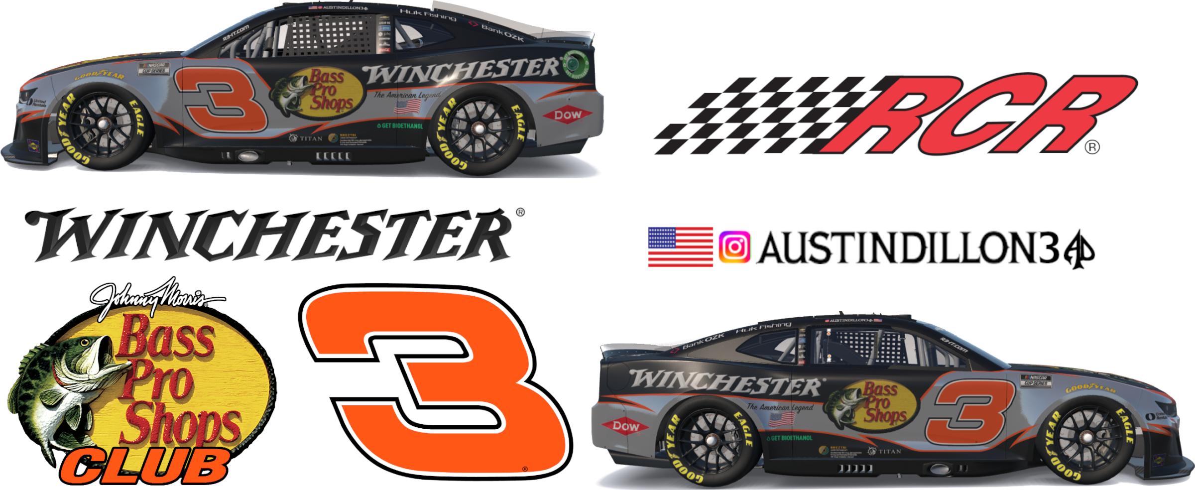 Preview of Austin Dillon 2026 Bass Pro Shops/ Winchester (#3) by Benjamin W. Rogers