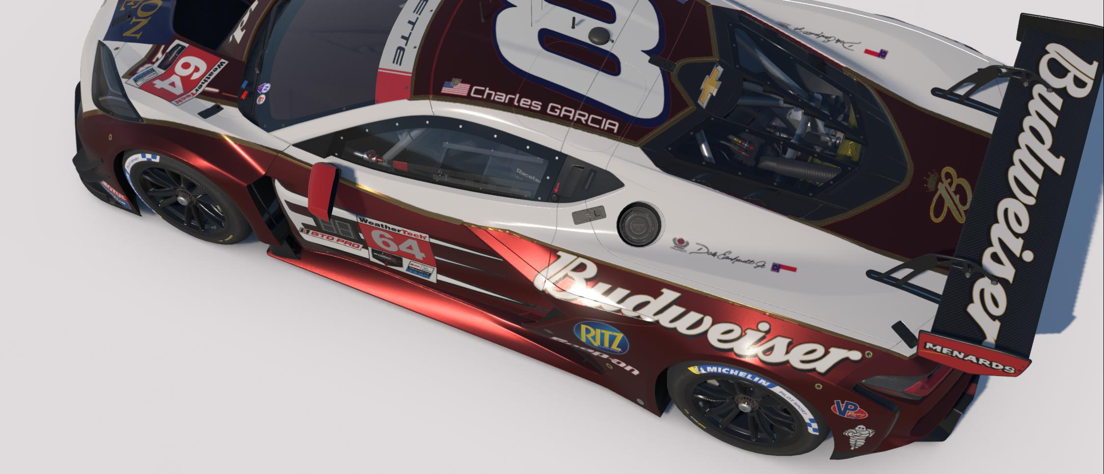 Preview of Dale Jr Tribute paint for his 2005 Season Bud "Born On Date" paint job, on a Vette Z06 GT3.R by Keith Archer