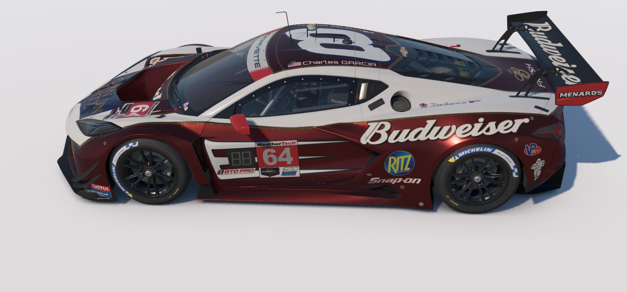 Preview of Dale Jr Tribute paint for his 2005 Season Bud "Born On Date" paint job, on a Vette Z06 GT3.R by Keith Archer