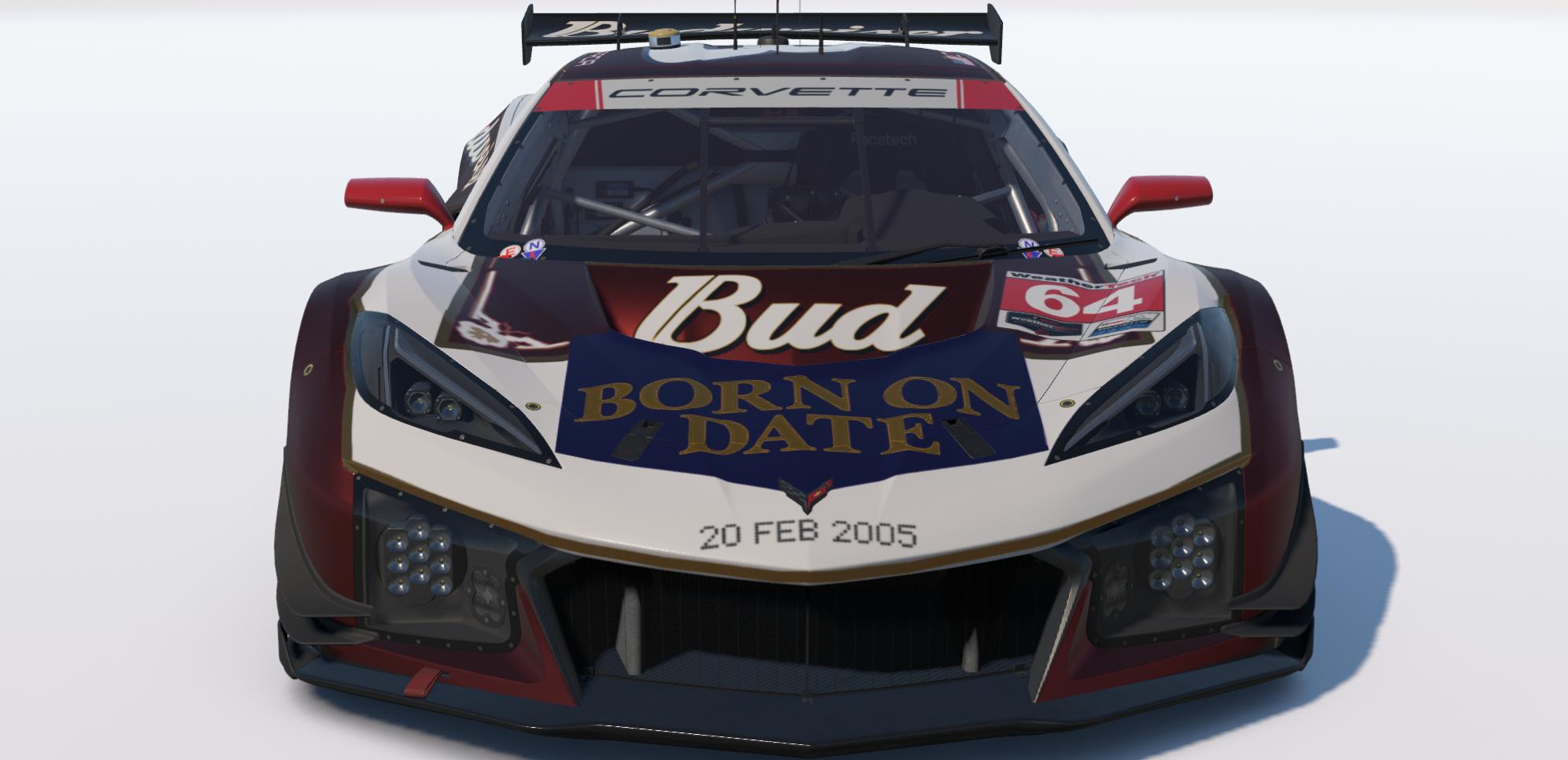 Preview of Dale Jr Tribute paint for his 2005 Season Bud "Born On Date" paint job, on a Vette Z06 GT3.R by Keith Archer