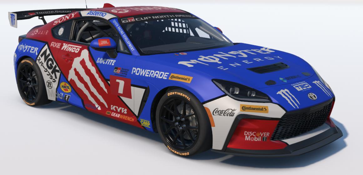 Preview of Red, White, and Blue Razz Monster Energy Toyota GR86 by Ronald Lawson2