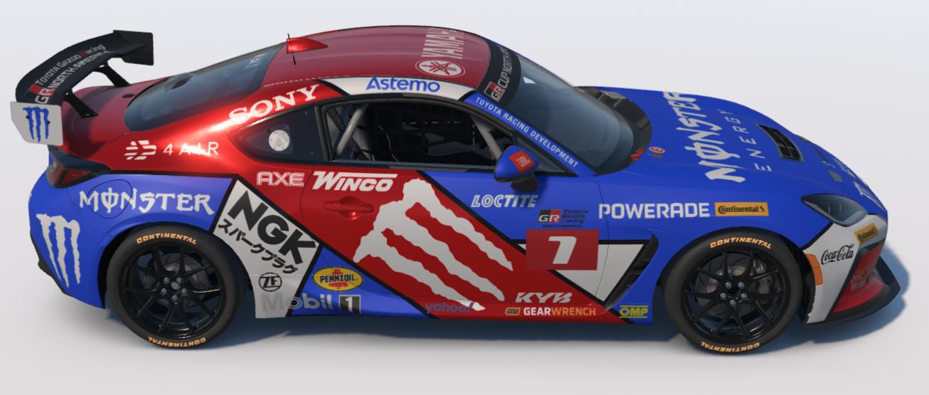 Preview of Red, White, and Blue Razz Monster Energy Toyota GR86 by Ronald Lawson2