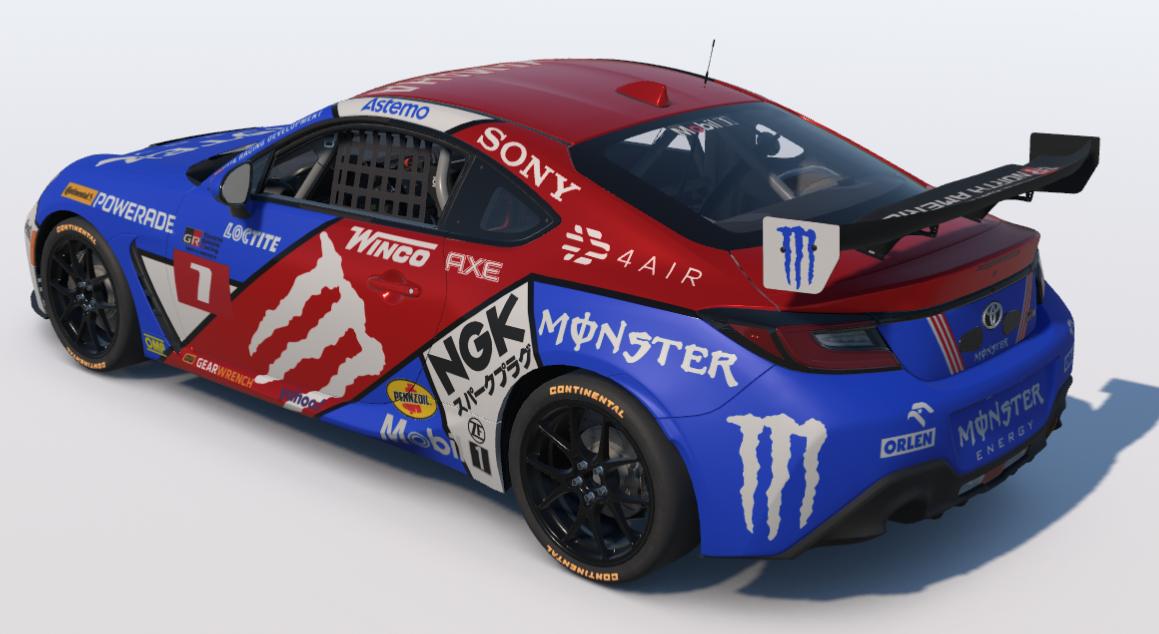 Preview of Red, White, and Blue Razz Monster Energy Toyota GR86 by Ronald Lawson2