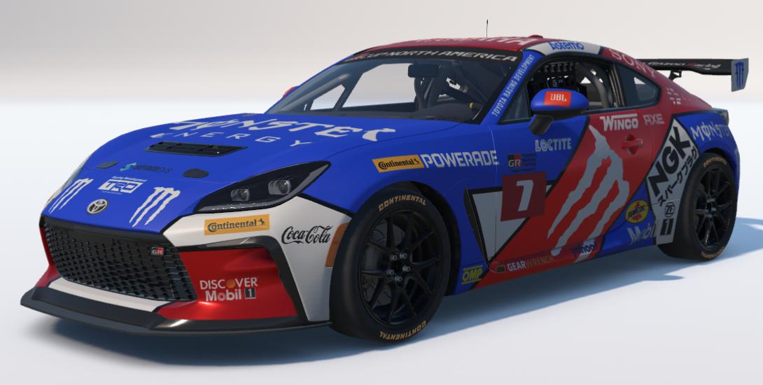 Preview of Red, White, and Blue Razz Monster Energy Toyota GR86 by Ronald Lawson2