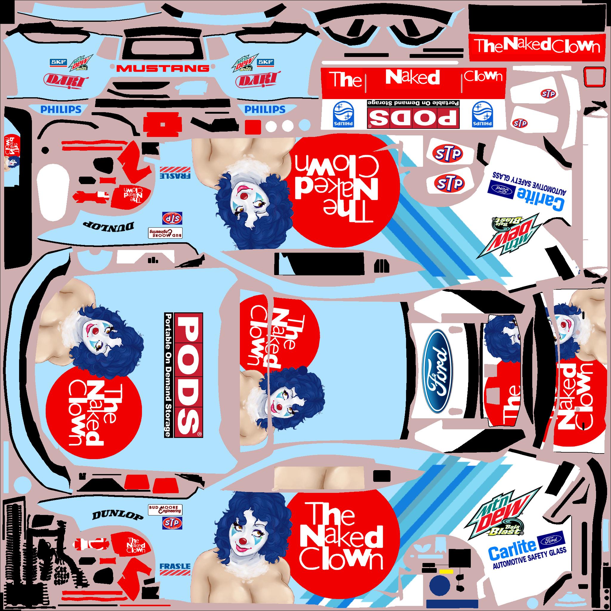 Preview of V8 Supercar Mustang Naked Clown by Clyde Coman