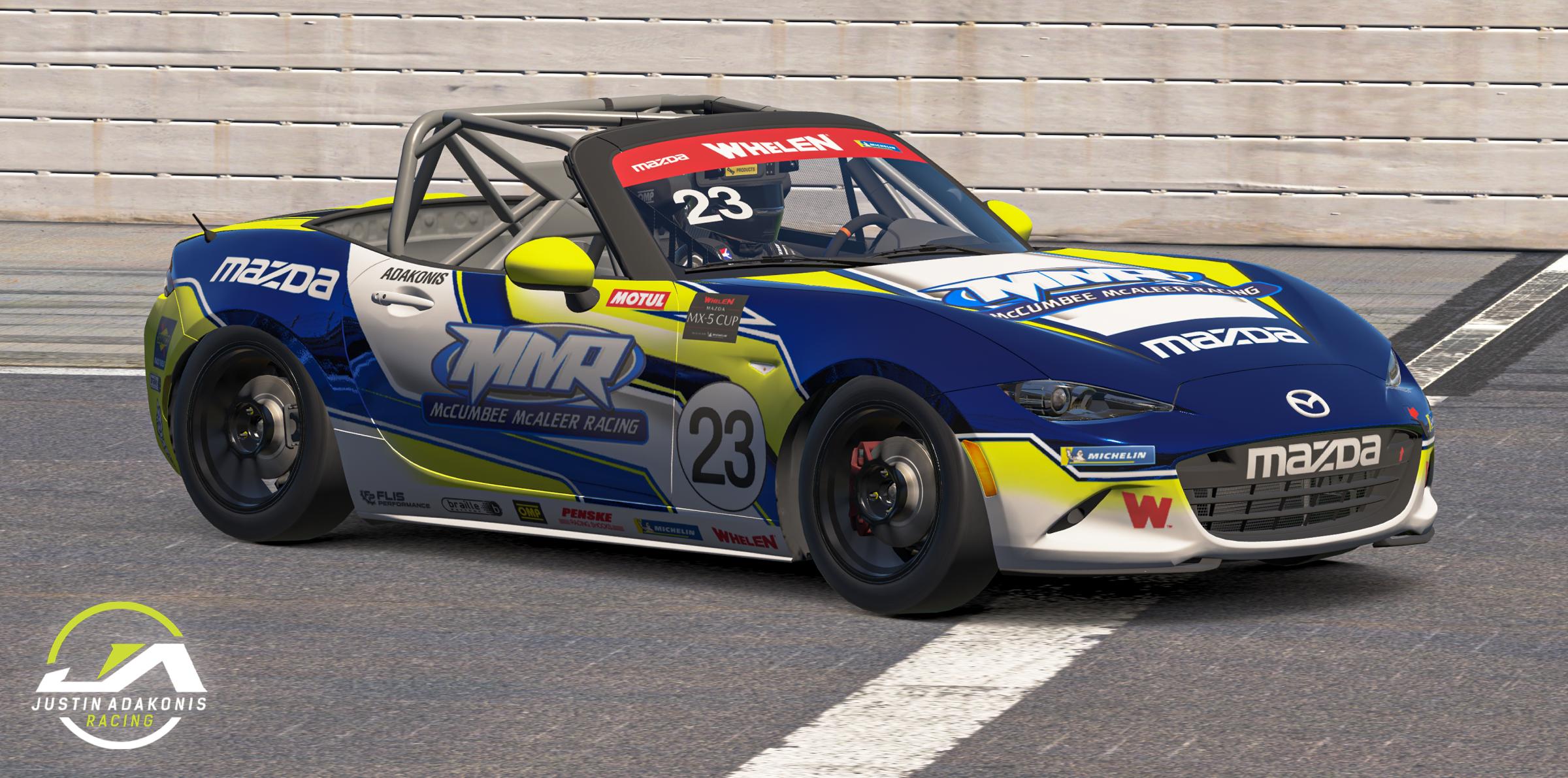 Preview of Justin Adakonis 2026 Whelen Mazda MX-5 Cup Scheme by Jackson Menchu