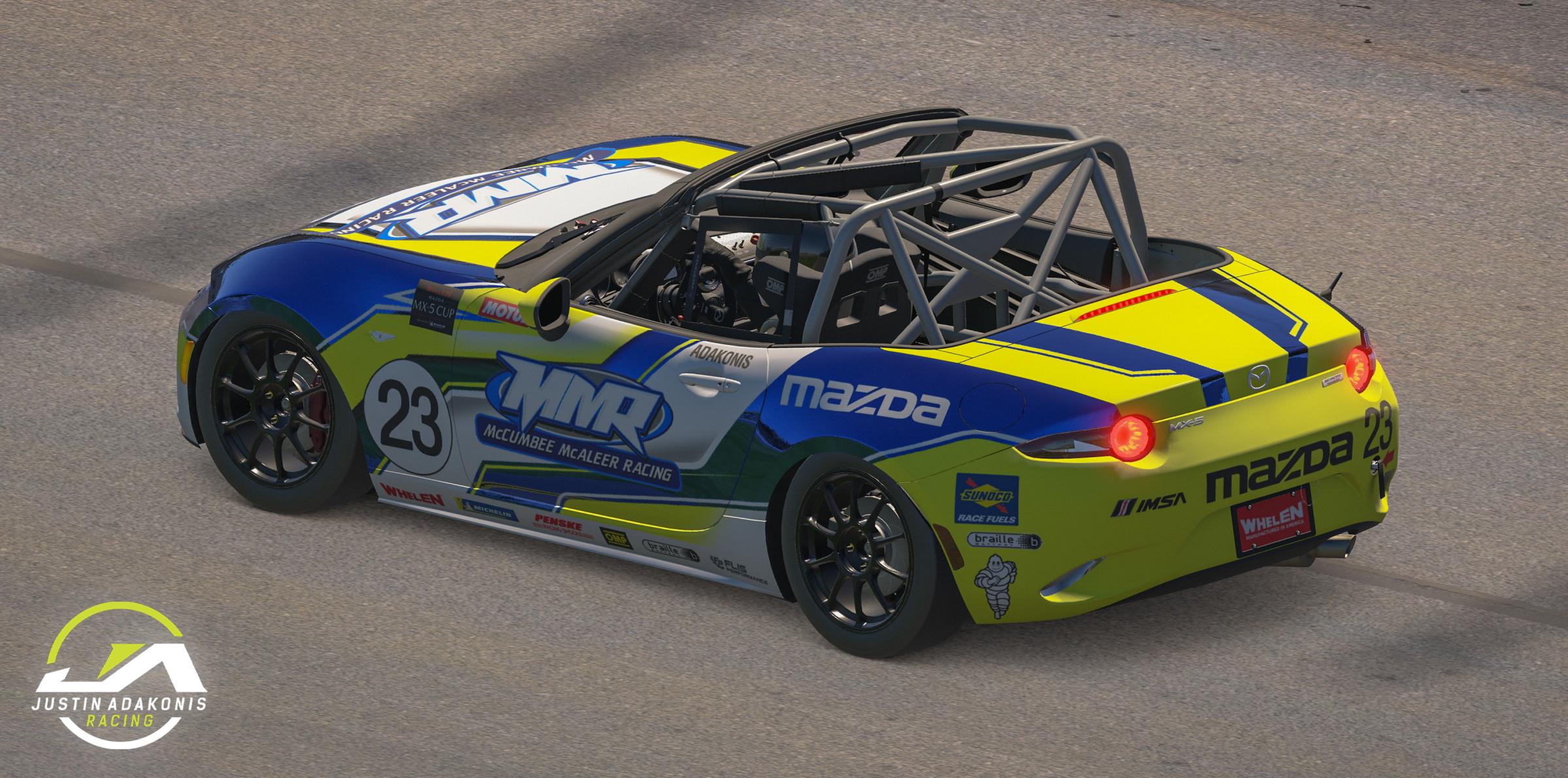 Preview of Justin Adakonis 2026 Whelen Mazda MX-5 Cup Scheme by Jackson Menchu