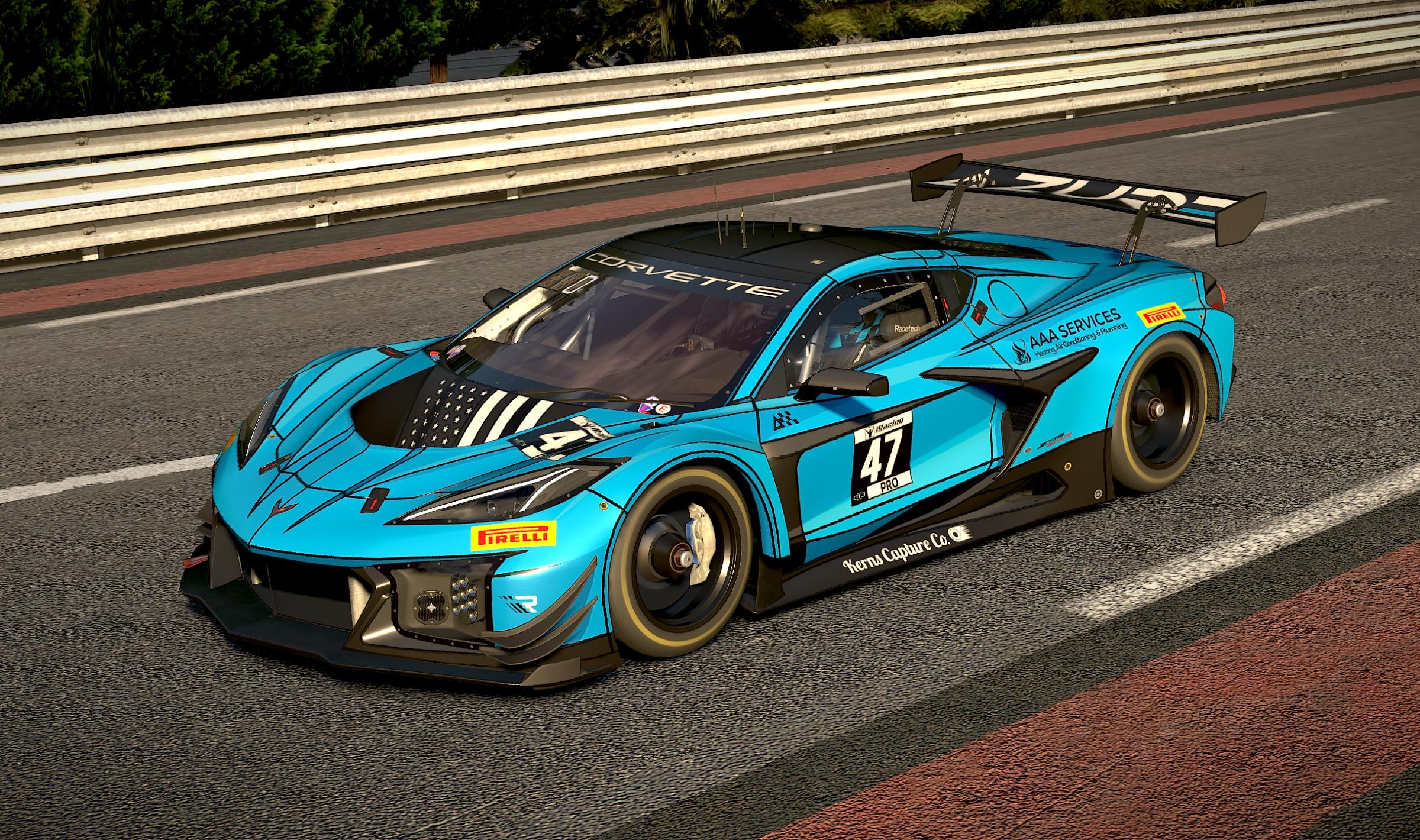 Preview of Azure Autosport Cartoon Corvette - iRacing GT3 Numberboards by Pat Gabriel