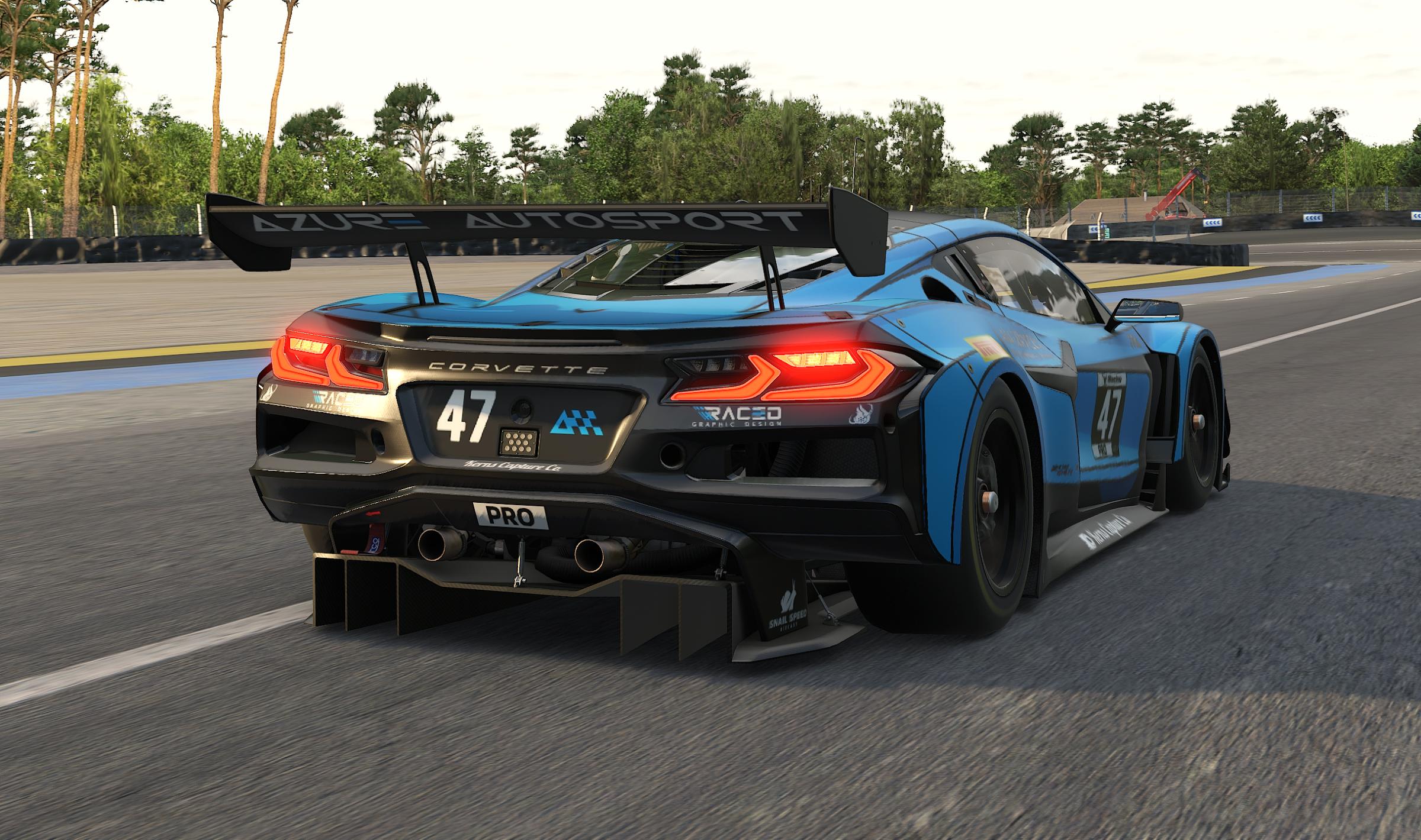 Preview of Azure Autosport Cartoon Corvette - iRacing GT3 Numberboards by Pat Gabriel