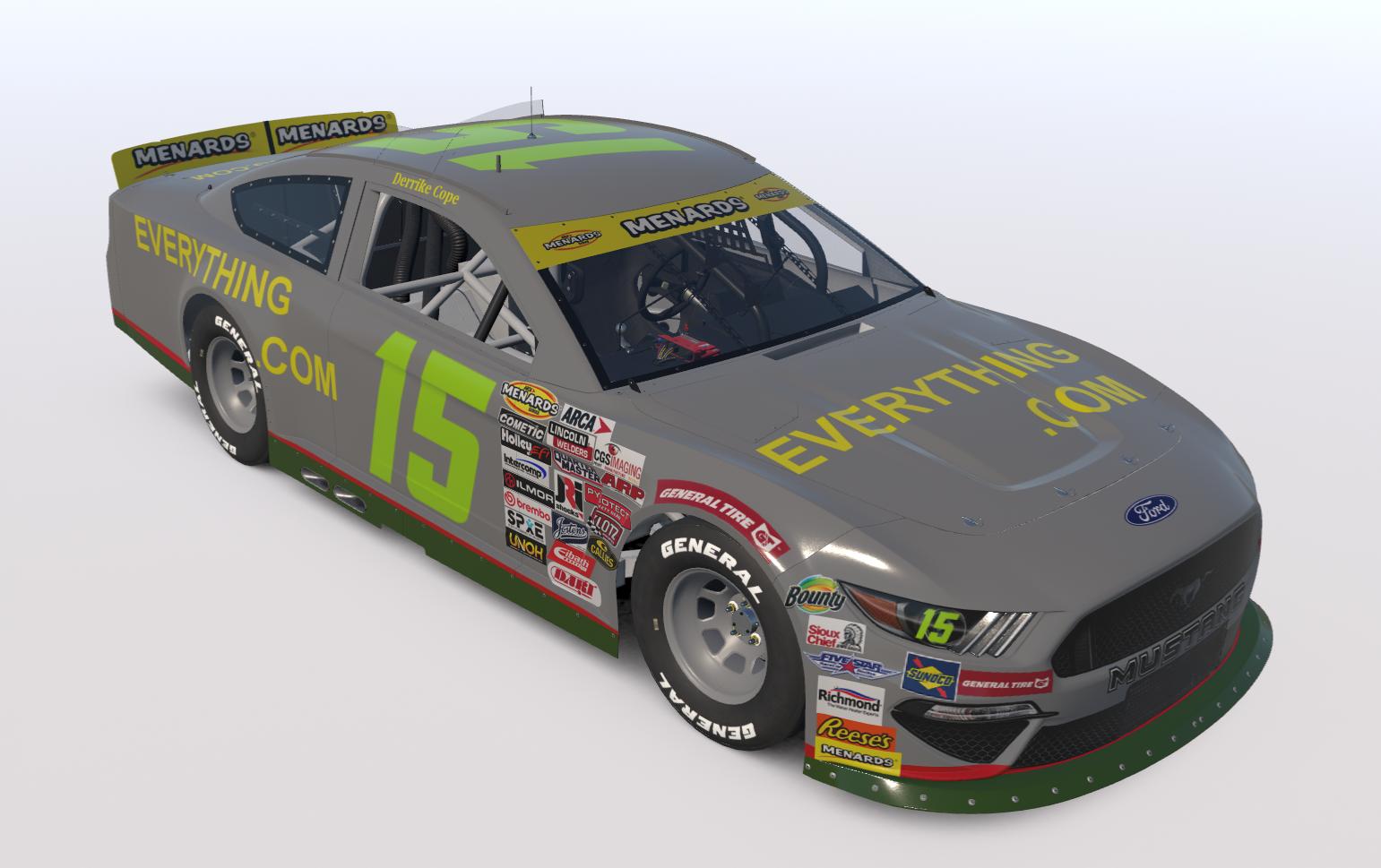 Preview of derricke cope 2000 Everything.com Arca Mustang numbers by Josh Bearden