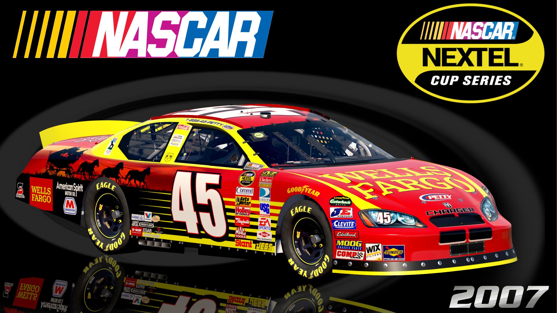 Preview of #45 Kyle Petty 2007 Wells Fargo Dodge Charger Sim Stamped Number by Christian Budd