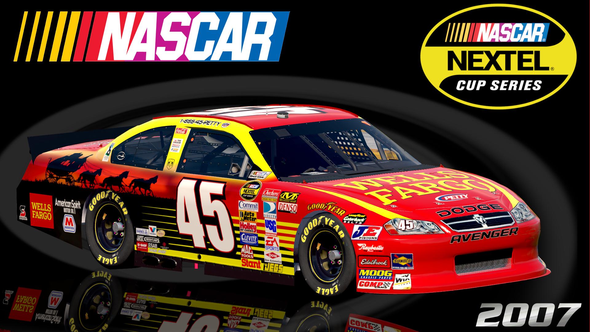 Preview of #45 Kyle Petty 2007 Wells Fargo Dodge Avenger COT Sim Stamped Number by Christian Budd