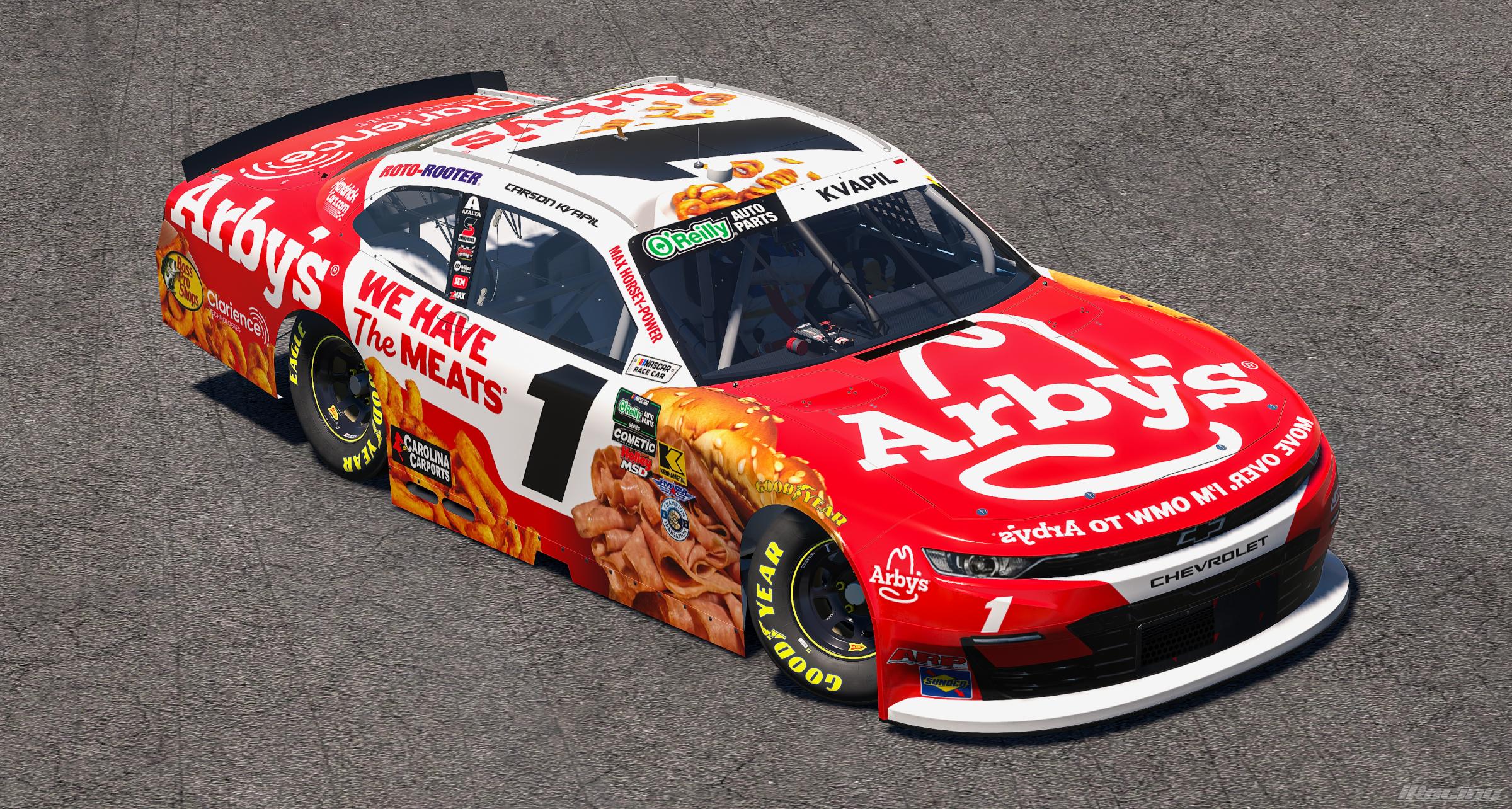 Preview of 2026 Carson Kvapil Arbys Chevrolet by Ryan A Williams