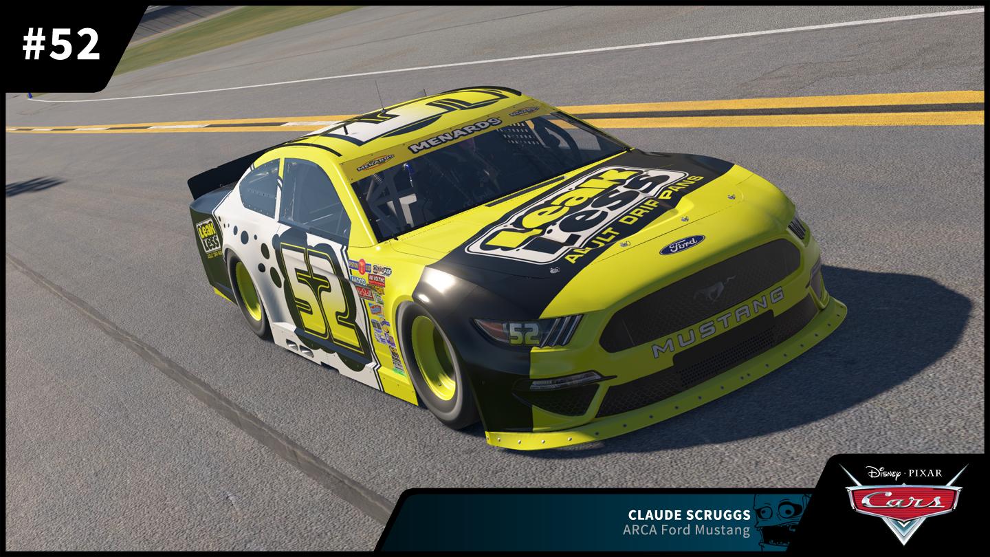 Preview of #52 Claude Scruggs Leak Less Disney PIXAR Cars ARCA Ford Mustang by Zack W Gould