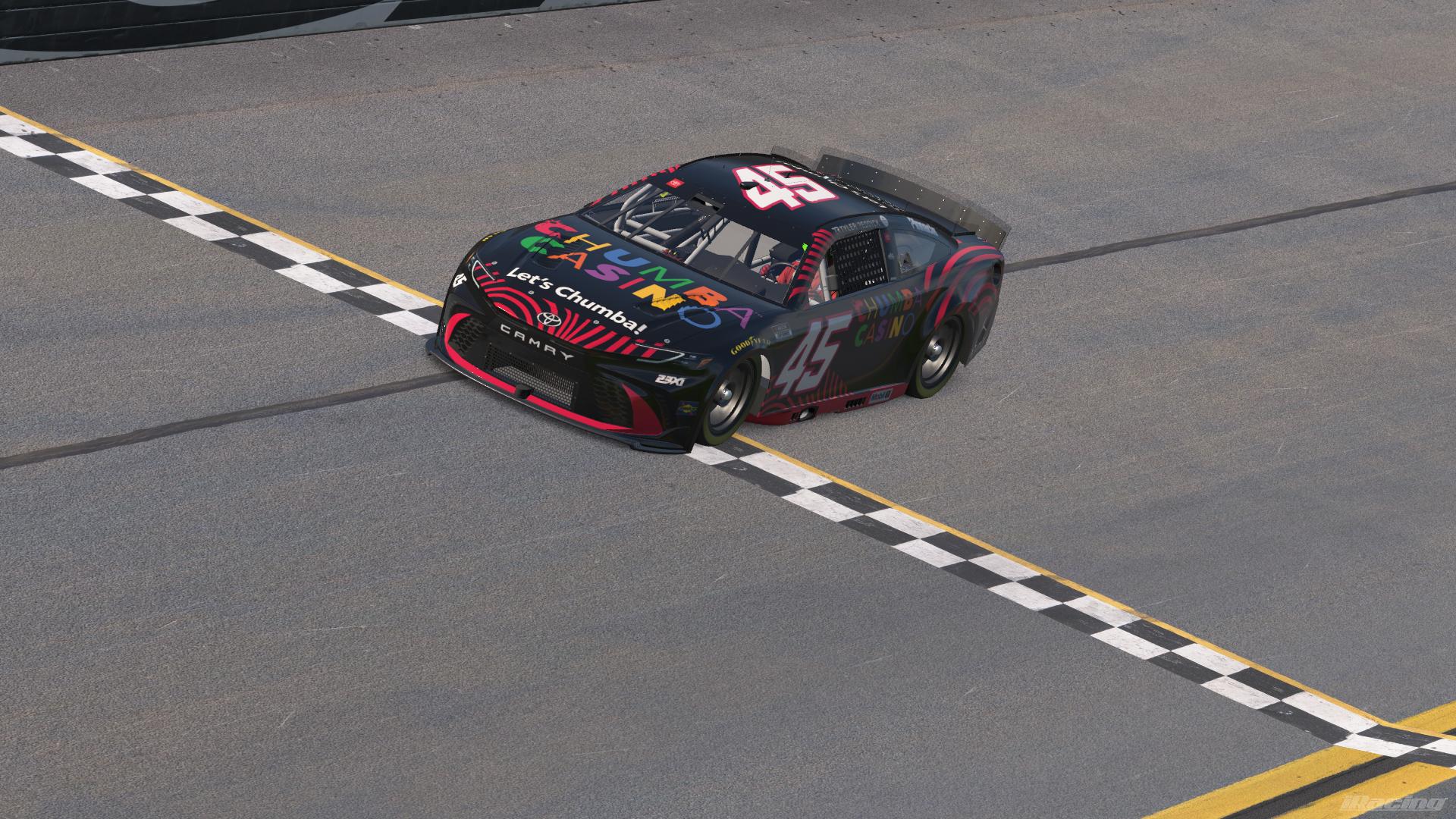 Preview of Tyler Reddick 2026 23XI #45 Chumba Casino sim-stamped by Alex Jones10