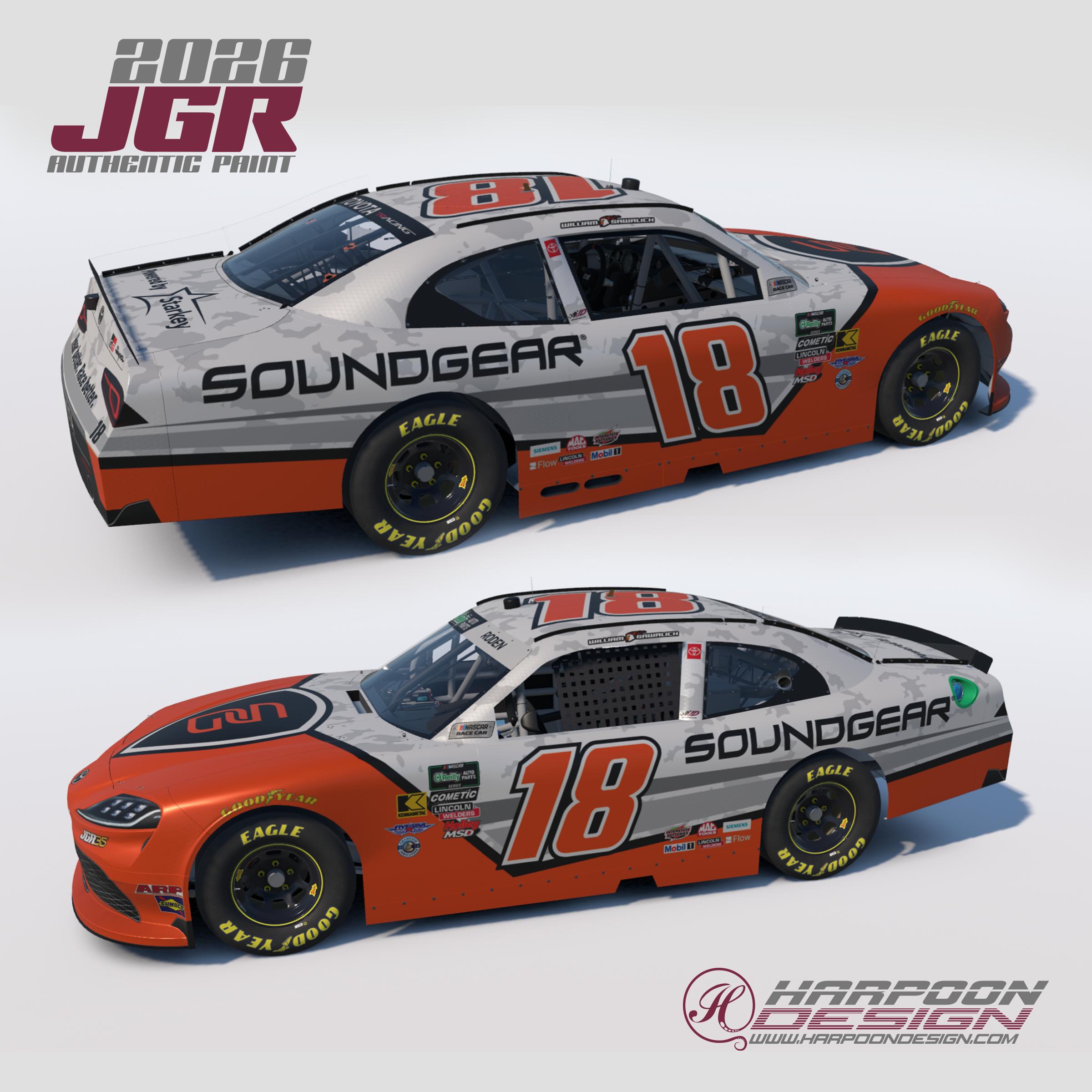 Preview of 2026 William Sawalich Soundgear OReilly Toyota Supra No Num by Brantley Roden