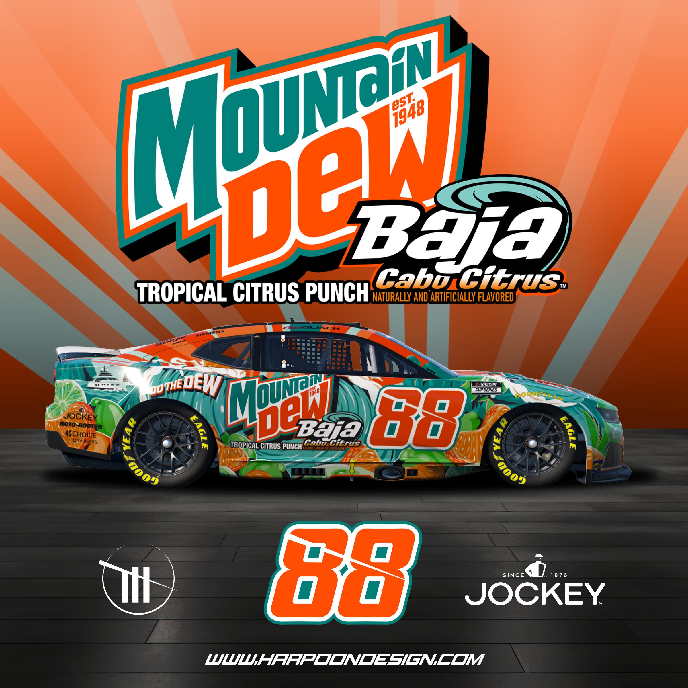 Preview of 2026 Mt. Dew Baja Cabo Citrus Chevrolet ZL1 Nextgen Fantasy by Brantley Roden