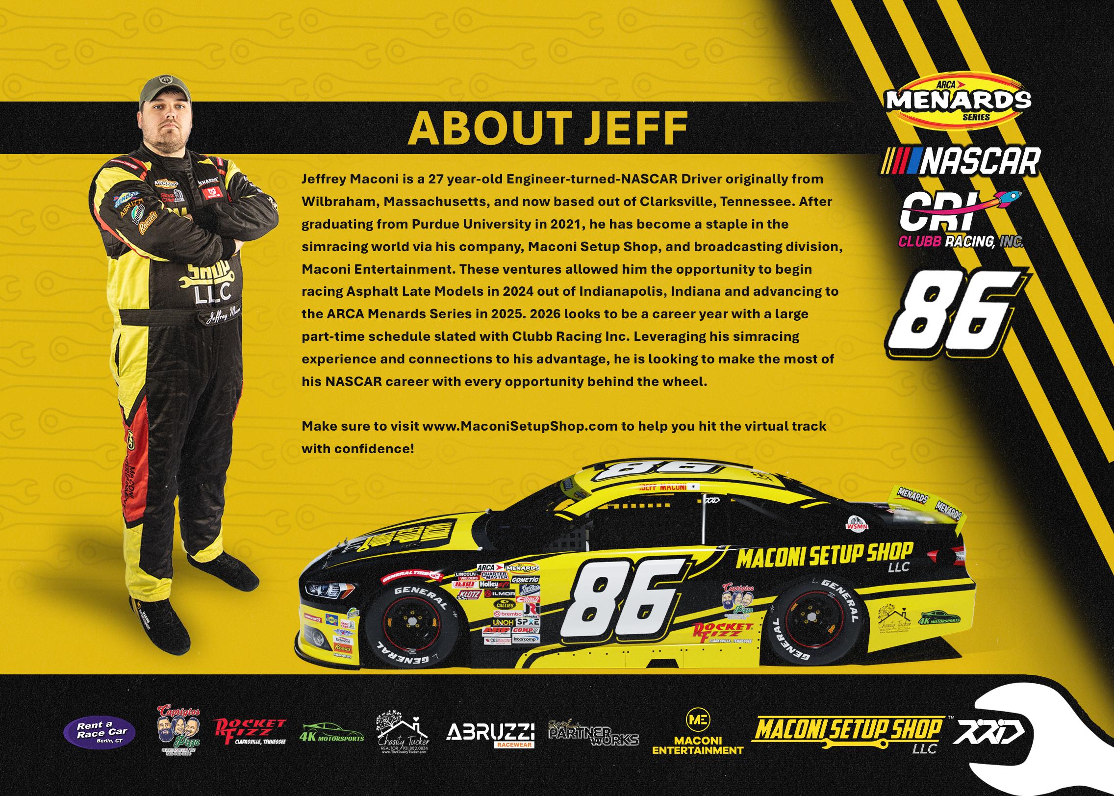 Preview of Jeff Maconi Phoenix 2026 - CUSTOM NUMBER - #86 ARCA Ford Fusion by Jeffrey Maconi