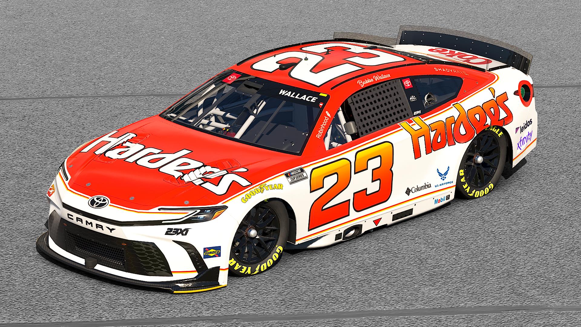 Preview of Bubba Wallace #23 Hardees Throwback Concept by Skyler Fox4