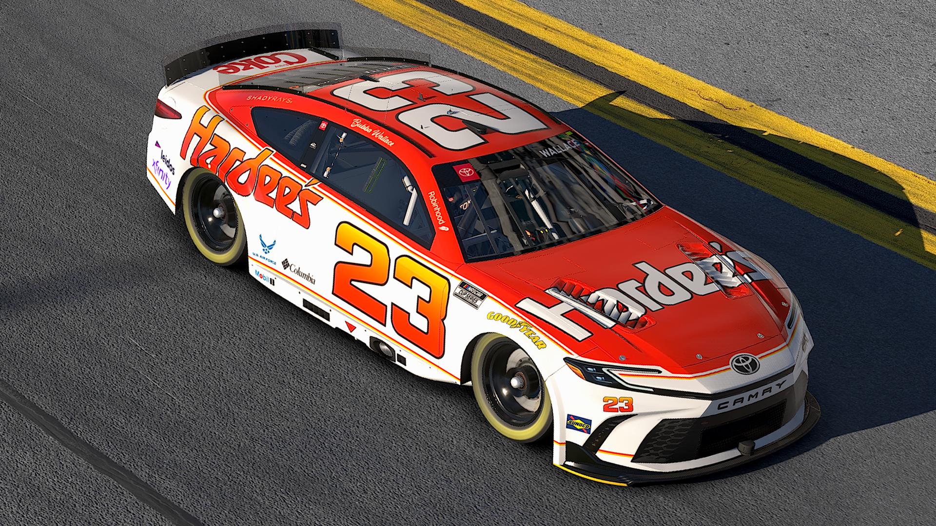 Preview of Bubba Wallace #23 Hardees Throwback Concept by Skyler Fox4