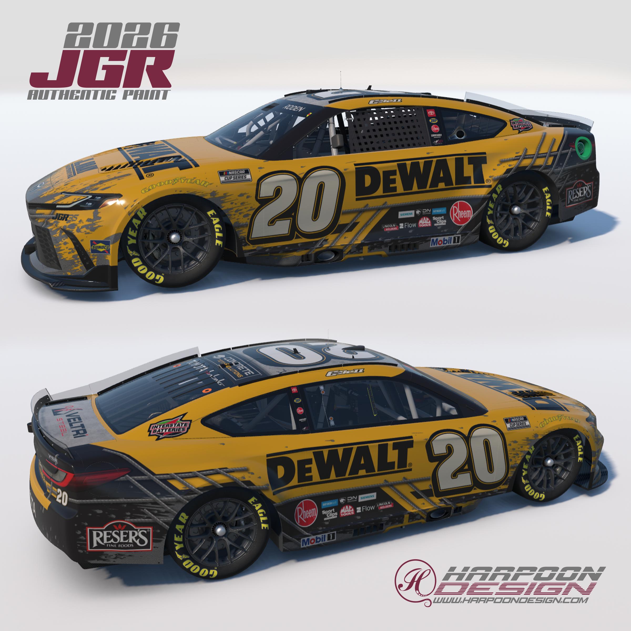 Preview of 2026 Christopher Bell Dewalt Concrete Toyota Camry by Brantley Roden