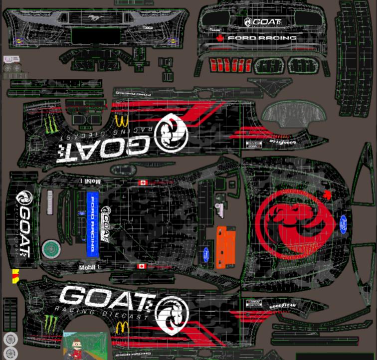 Preview of GOAT Racing Diecast Ford Mustang Black Camo CUP League Bud by Christoph H.