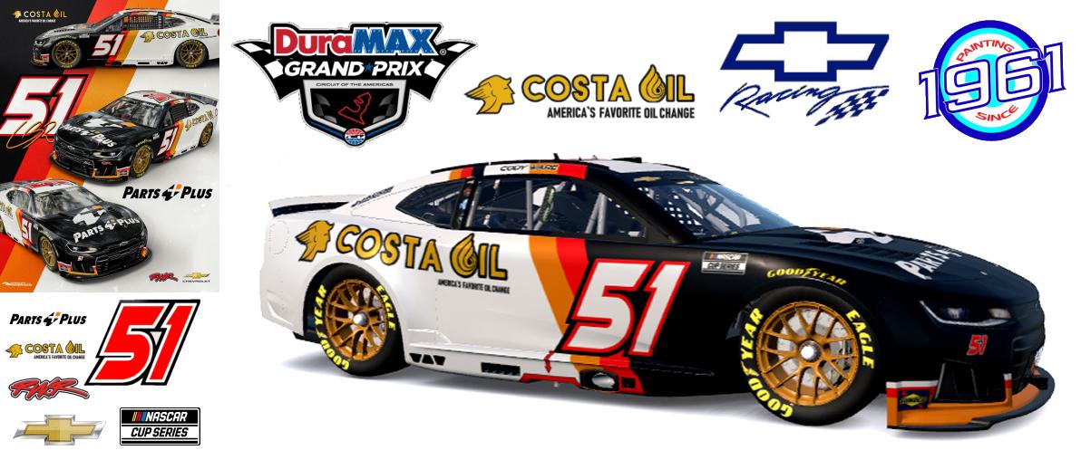 Preview of 2026 RWR # 51 Cody Ware / Parts Plus/Costa Oil Chevrolet Camaro ZL1 at COTA.  by Micael Hagstrom