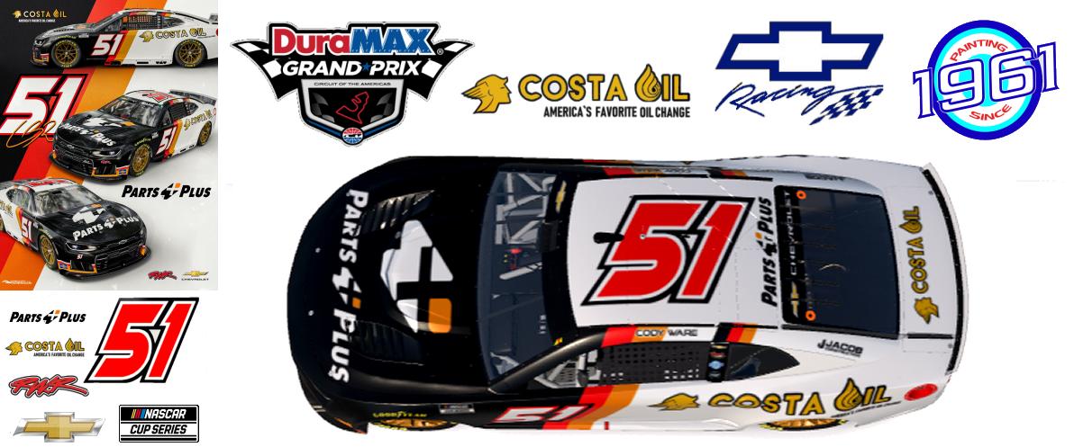 Preview of 2026 RWR # 51 Cody Ware / Parts Plus/Costa Oil Chevrolet Camaro ZL1 at COTA.  by Micael Hagstrom