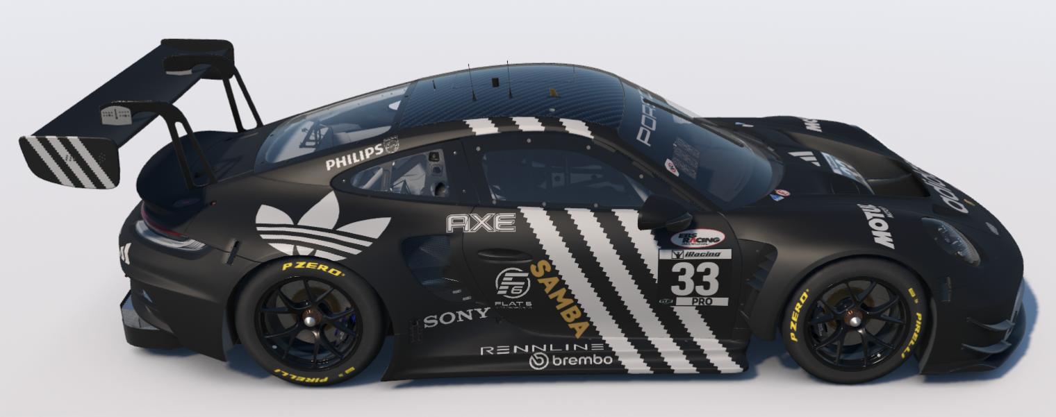 Preview of Adidas Black and White Samba Porsche 911 GT3 R (992) by Ronald Lawson2