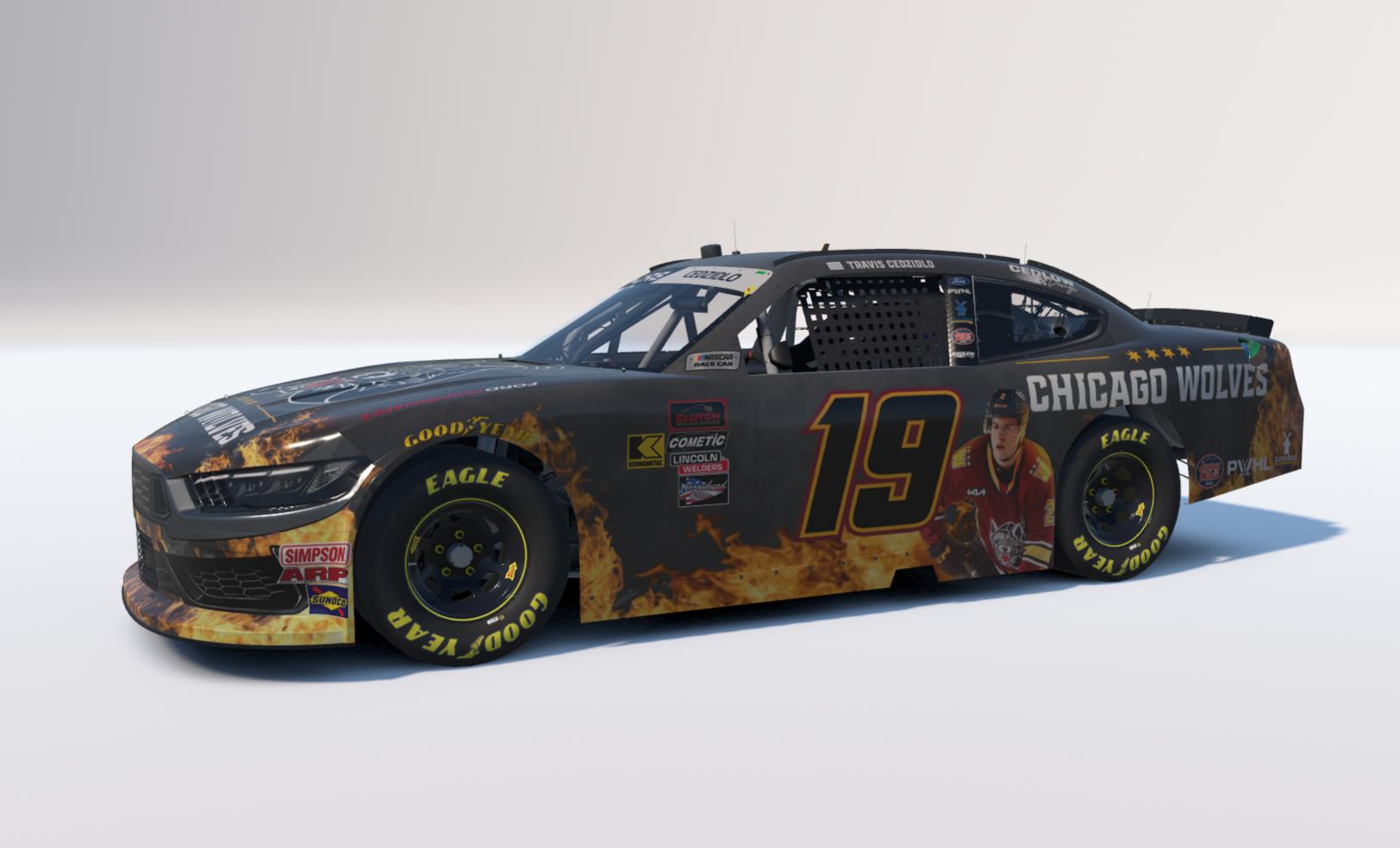 Preview of 2026 Chicago Wolves NASCAR Xfinity Ford Mustang by Travis C.