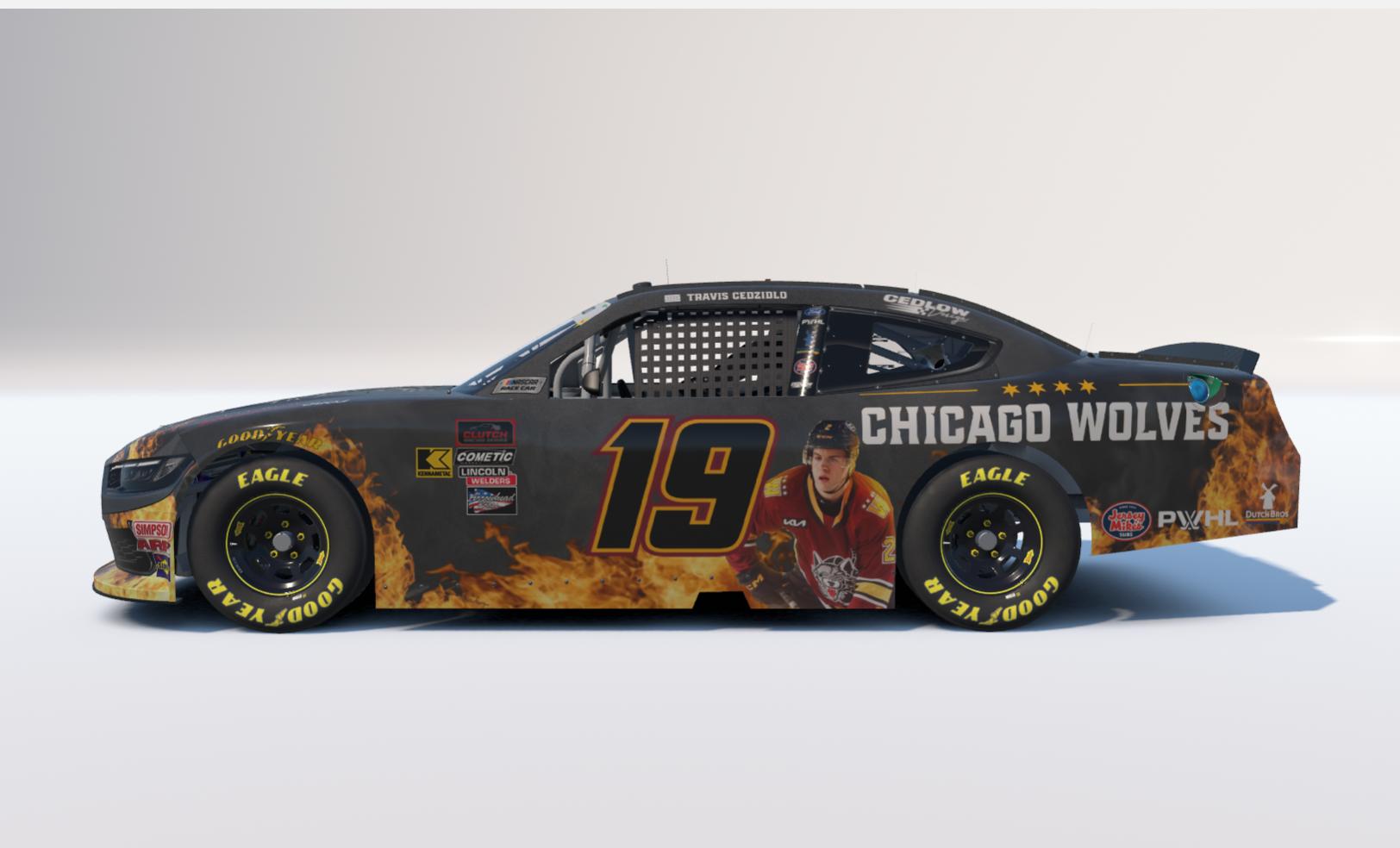 Preview of 2026 Chicago Wolves NASCAR Xfinity Ford Mustang by Travis C.