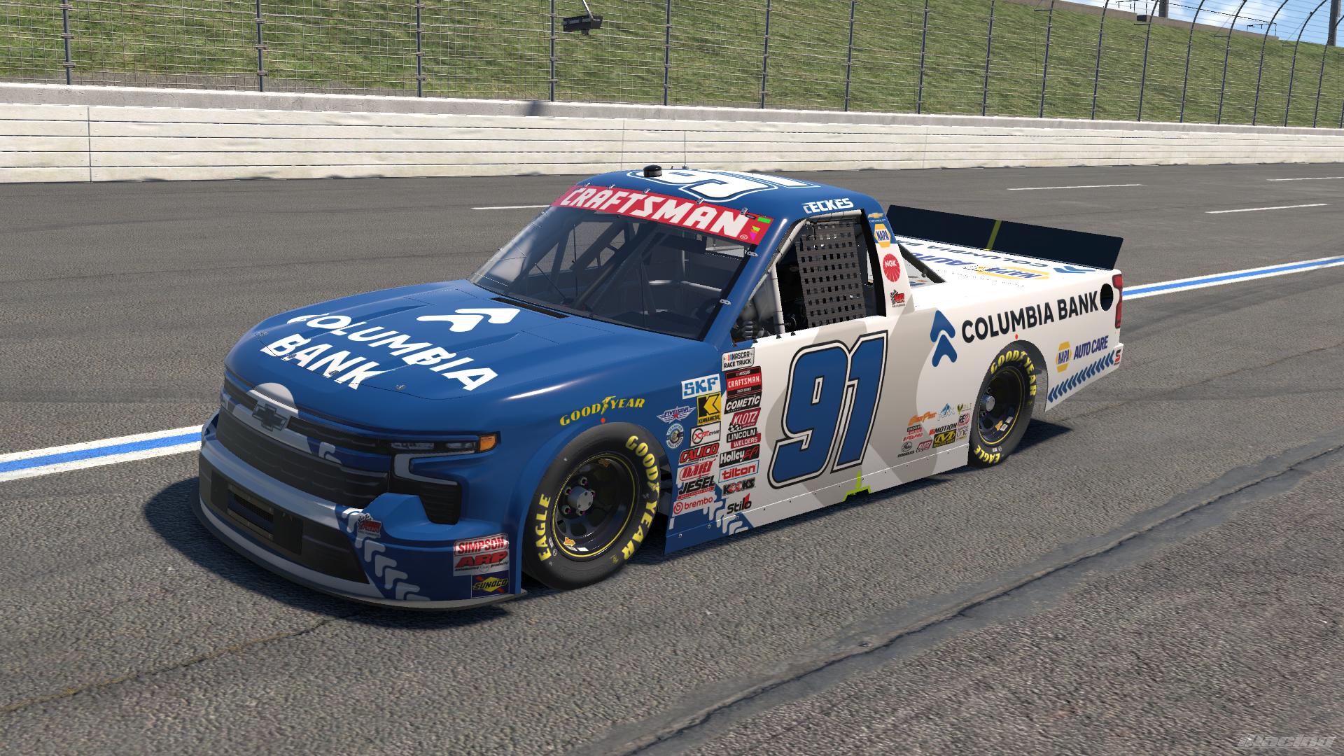 Preview of Christian Eckes Columbia Bank 2026 Paint Scheme (Custom Numbers) by Demarion Robinson