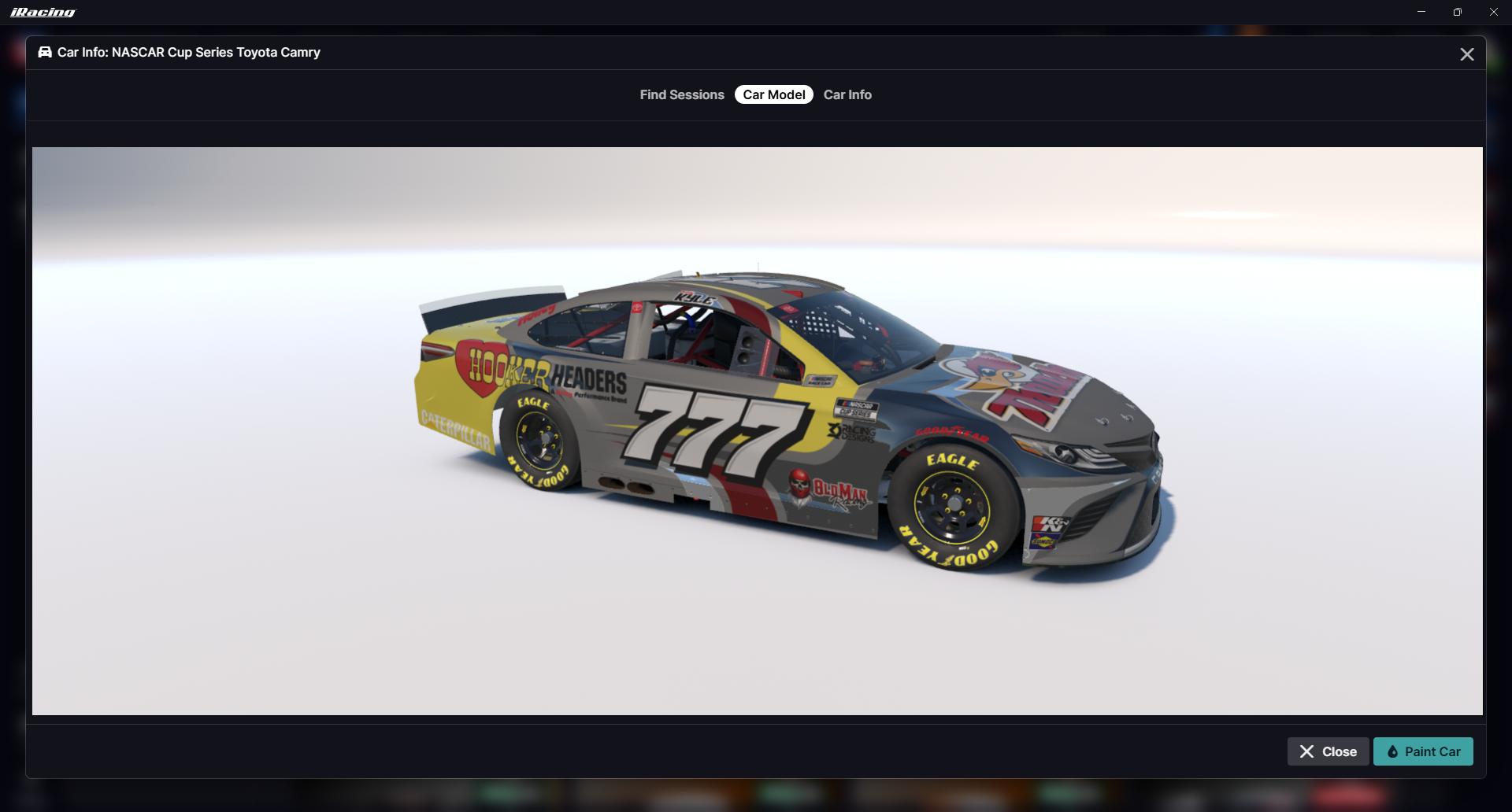 Preview of Bobby Kyle #777 Thrush Glass Packs Gen6 Toyota Camry - Secondary by Johnathan Smith3