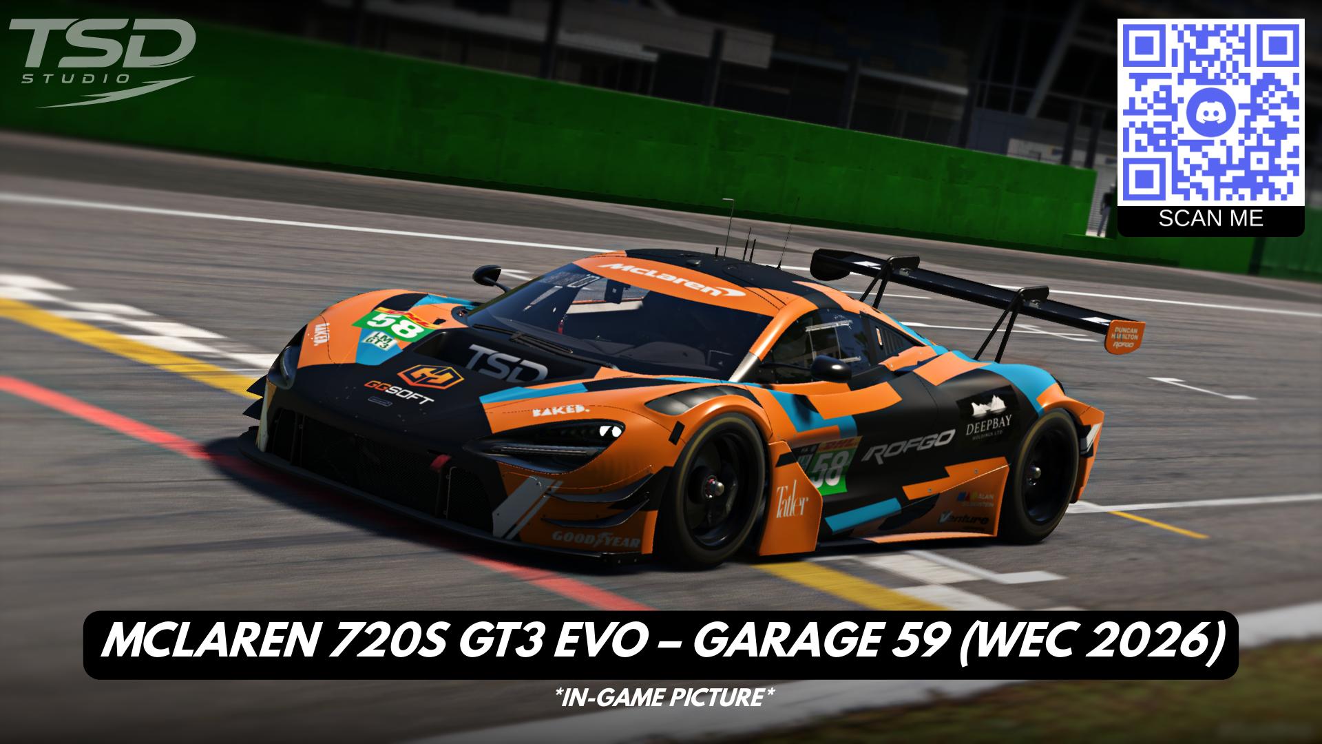 Preview of McLaren 720S GT3 EVO – Garage 59 #58 (WEC 2026) by Andres T.