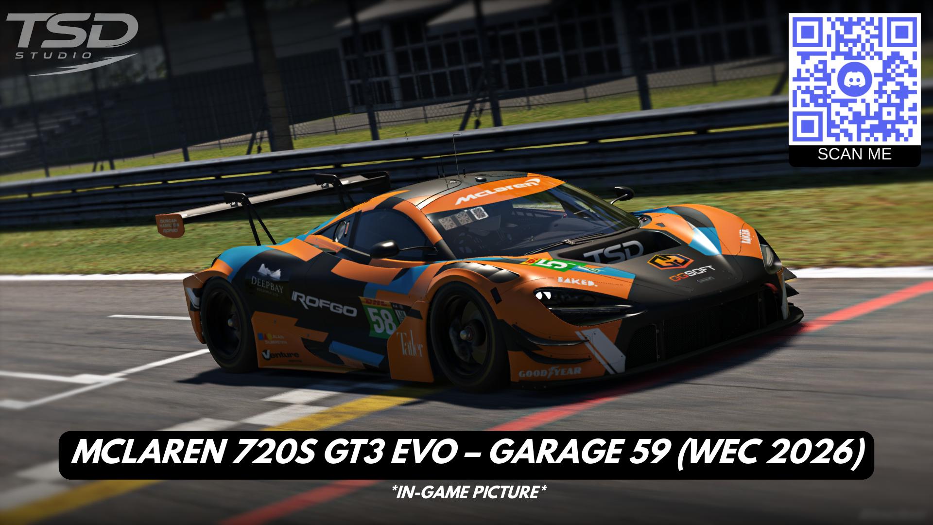 Preview of McLaren 720S GT3 EVO – Garage 59 #58 (WEC 2026) by Andres T.