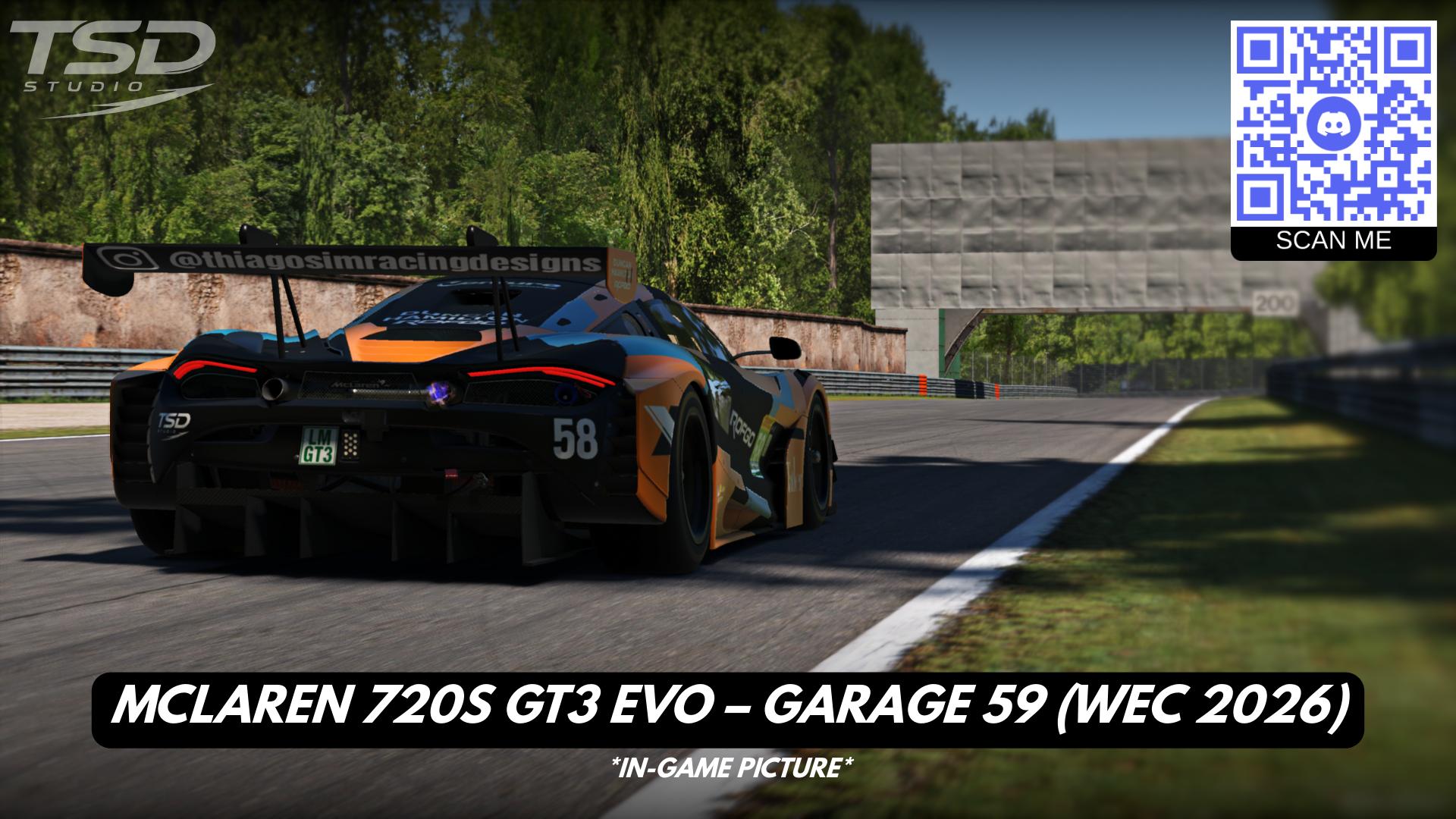 Preview of McLaren 720S GT3 EVO – Garage 59 #58 (WEC 2026) by Andres T.