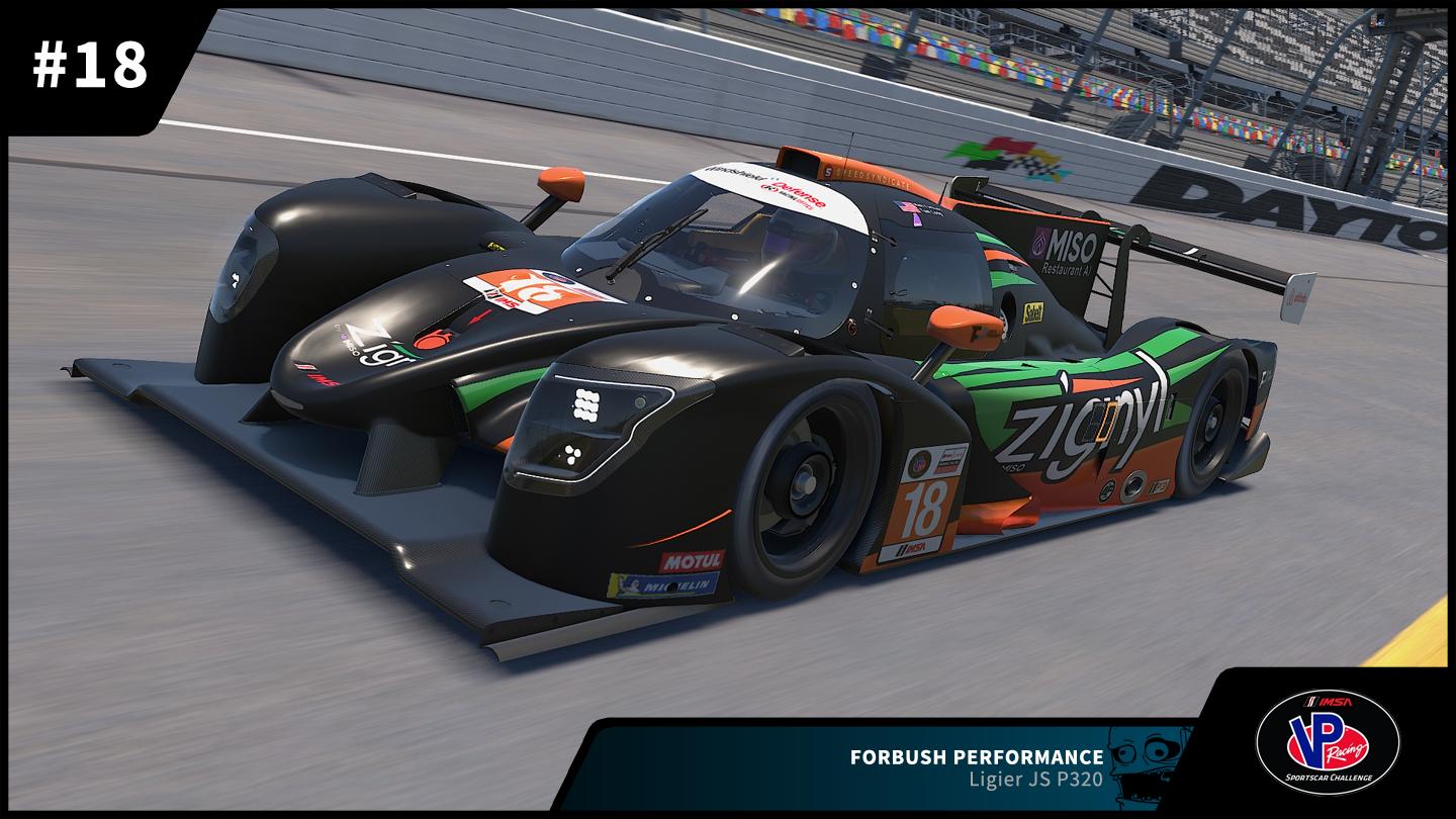 Preview of #18 Forbush Performance Ligier JS P320 LMP3 2026 IMSA VP Racing SportsCar Challenge (With Names and Flag) by Zack W Gould