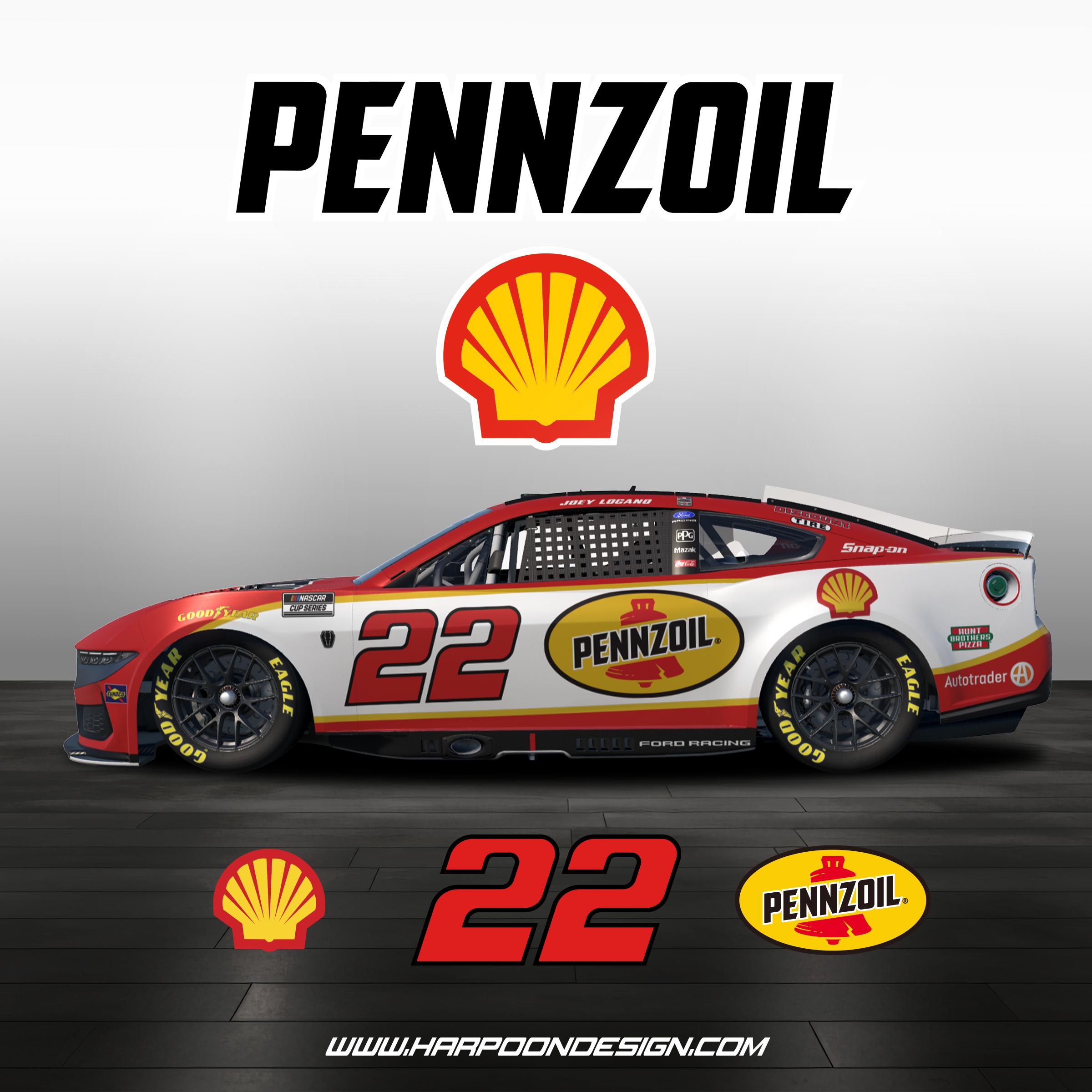 Preview of 2026 Joey Logano Pennzoil 60th Ford Mustang Nextgen No Num by Brantley Roden