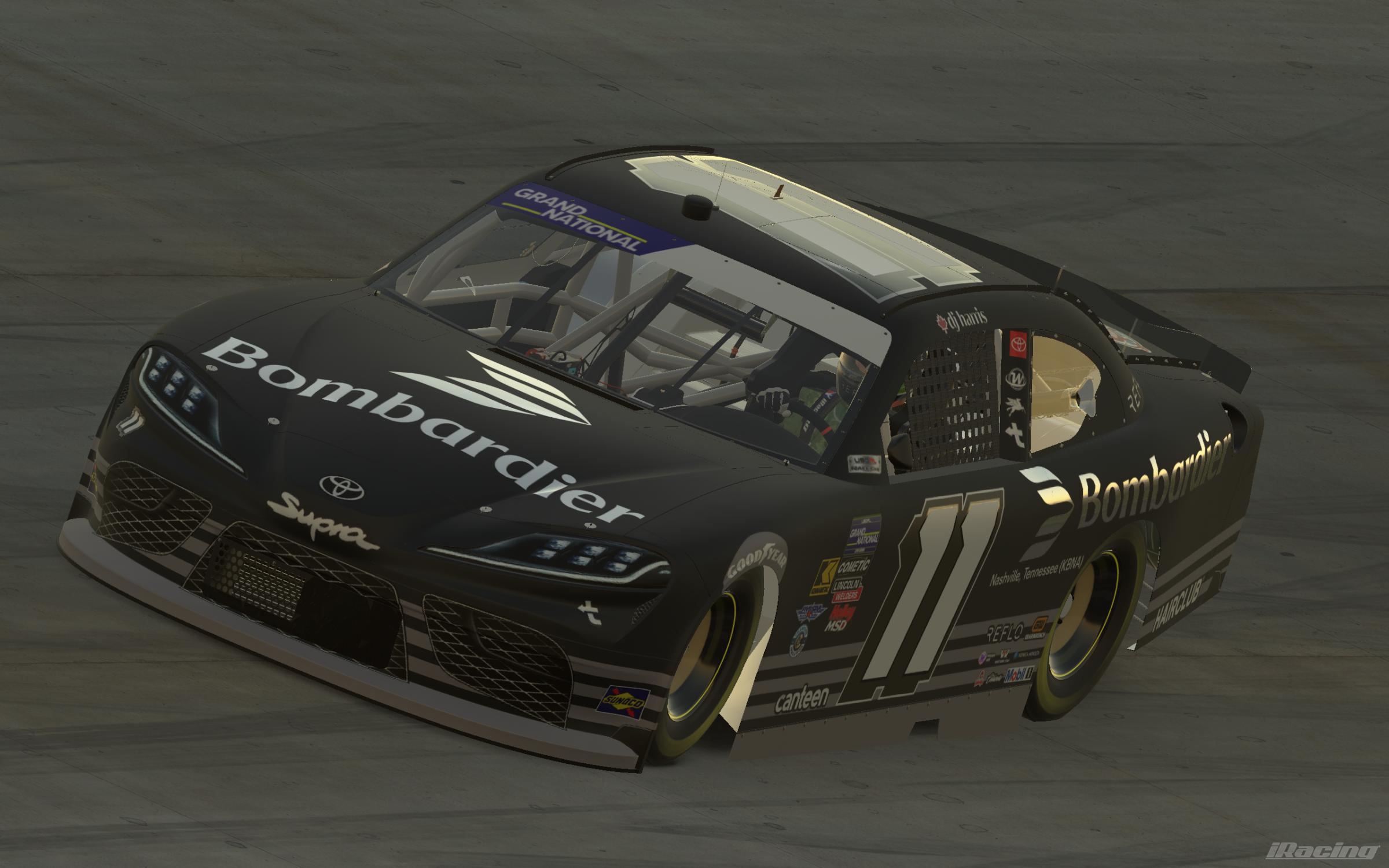 Preview of #11 - DJ Harris - Bombardier "Nashville SC "Man in Black" Kit" Toyota Supra by Darrel Harris