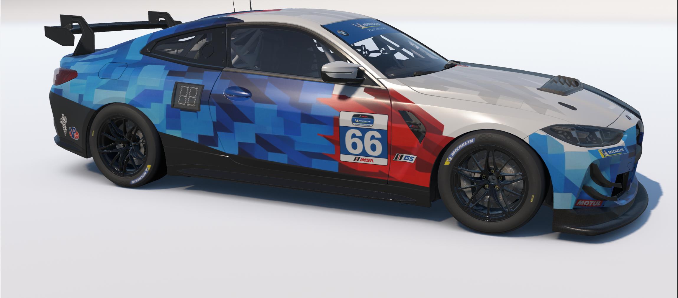 Preview of BMW M4 GT4 EVO Factory brochure paint in IMSA branded livery by Keith Archer